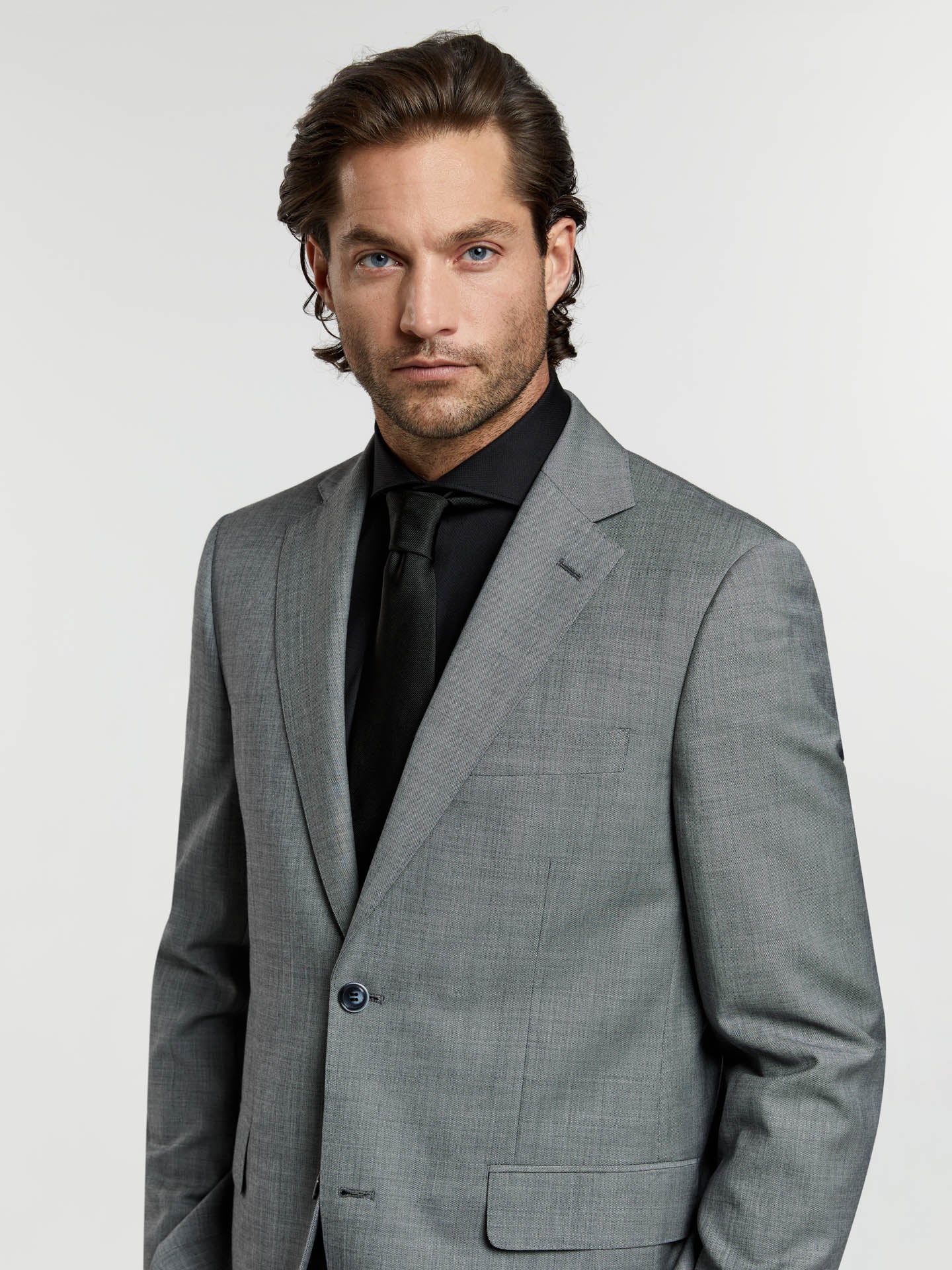 Regular fit 4 seasons sharkskin wool suit - Image 3