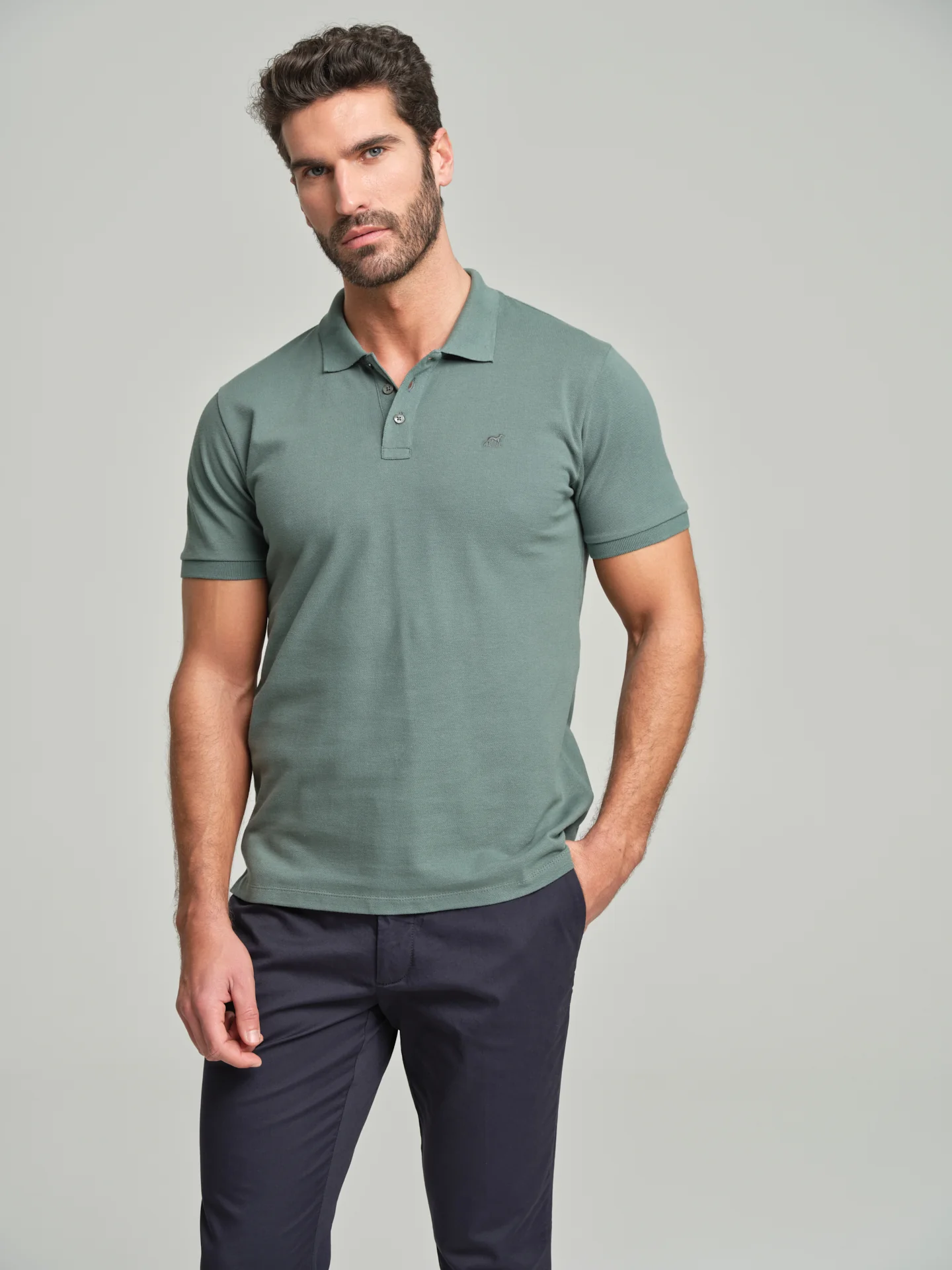 Regular fit basic piquet polo shirt - Image 10