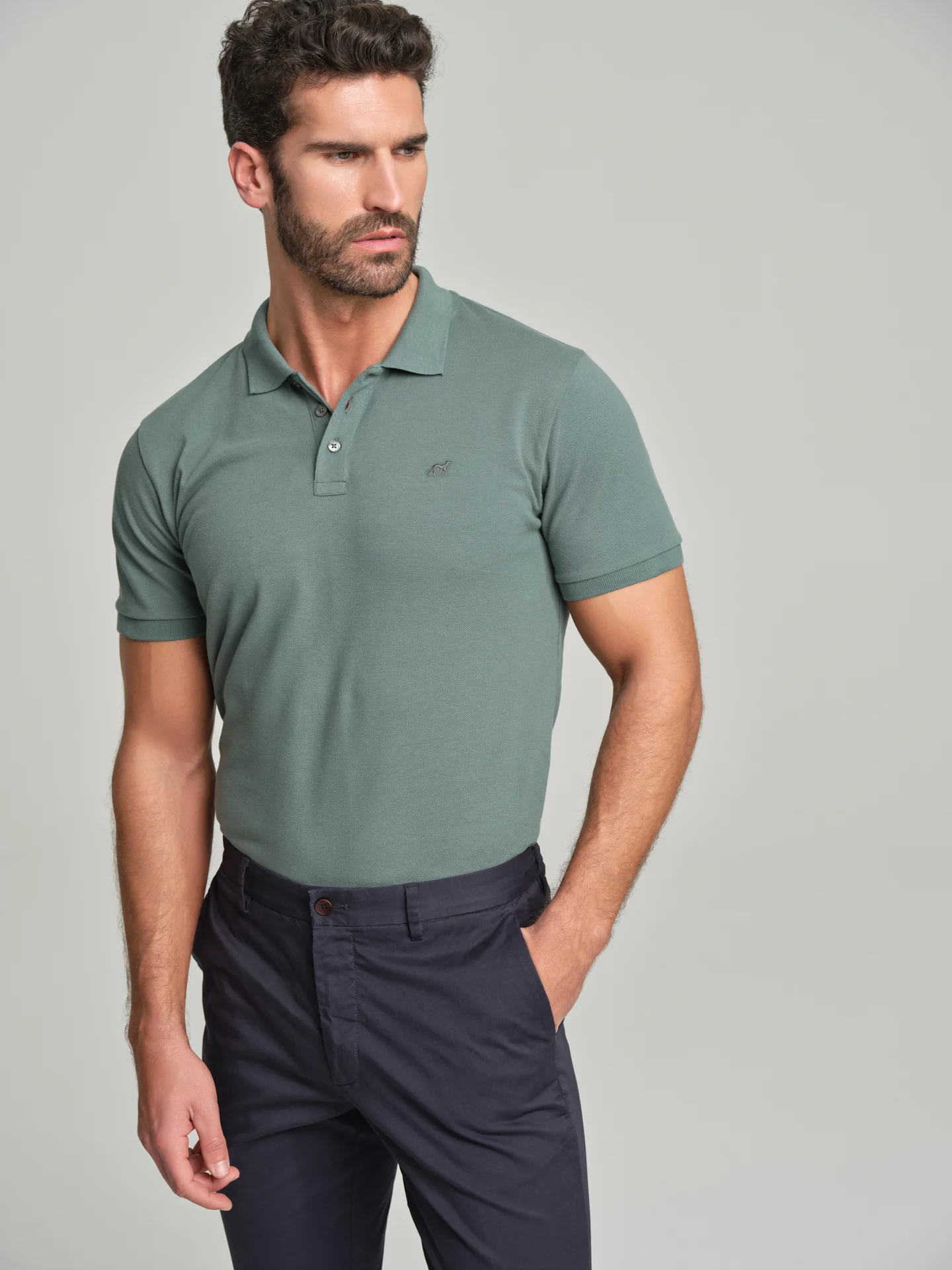 Regular fit basic piquet polo shirt - Image 14