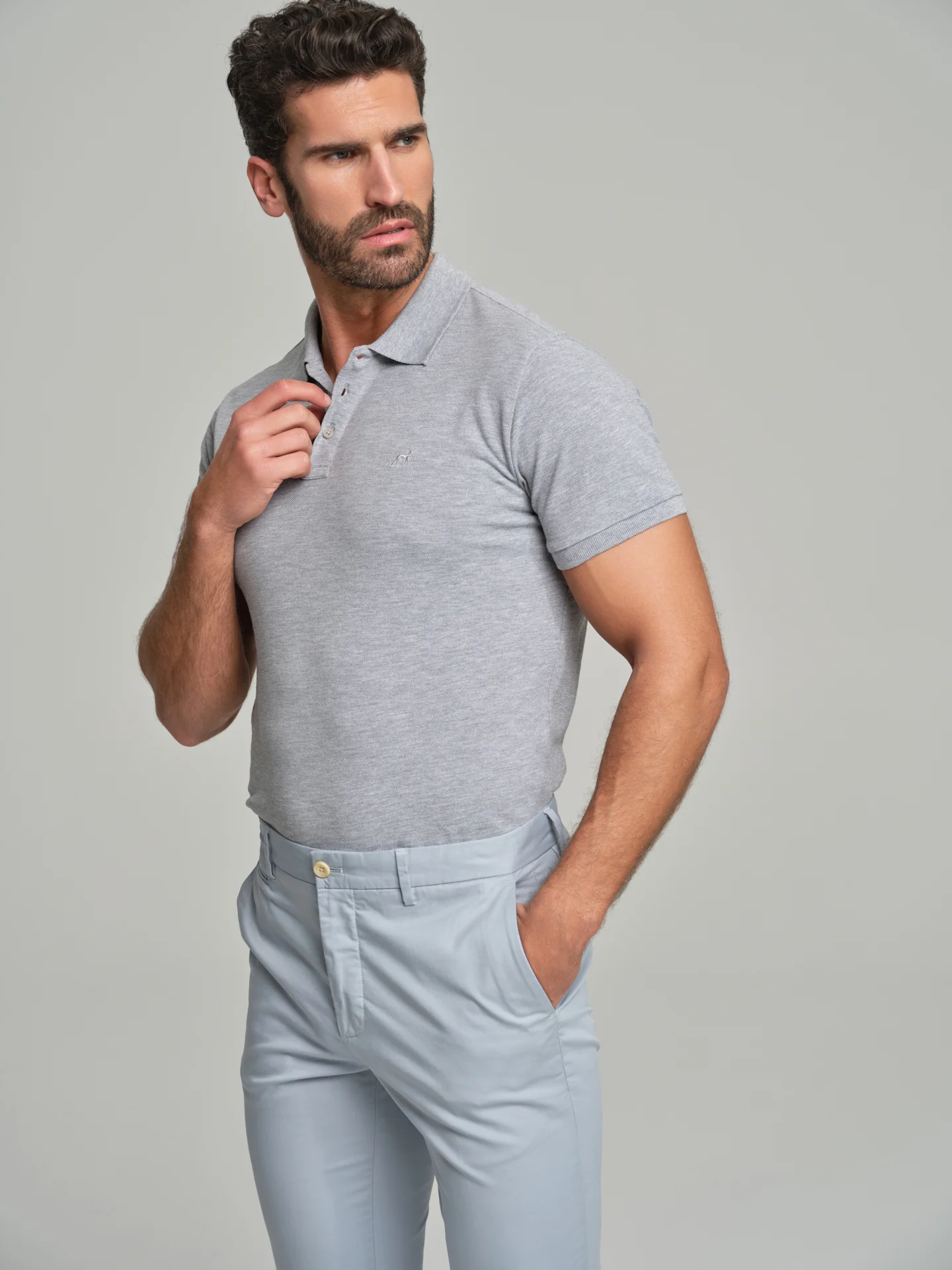 Regular fit basic piquet polo shirt - Image 29