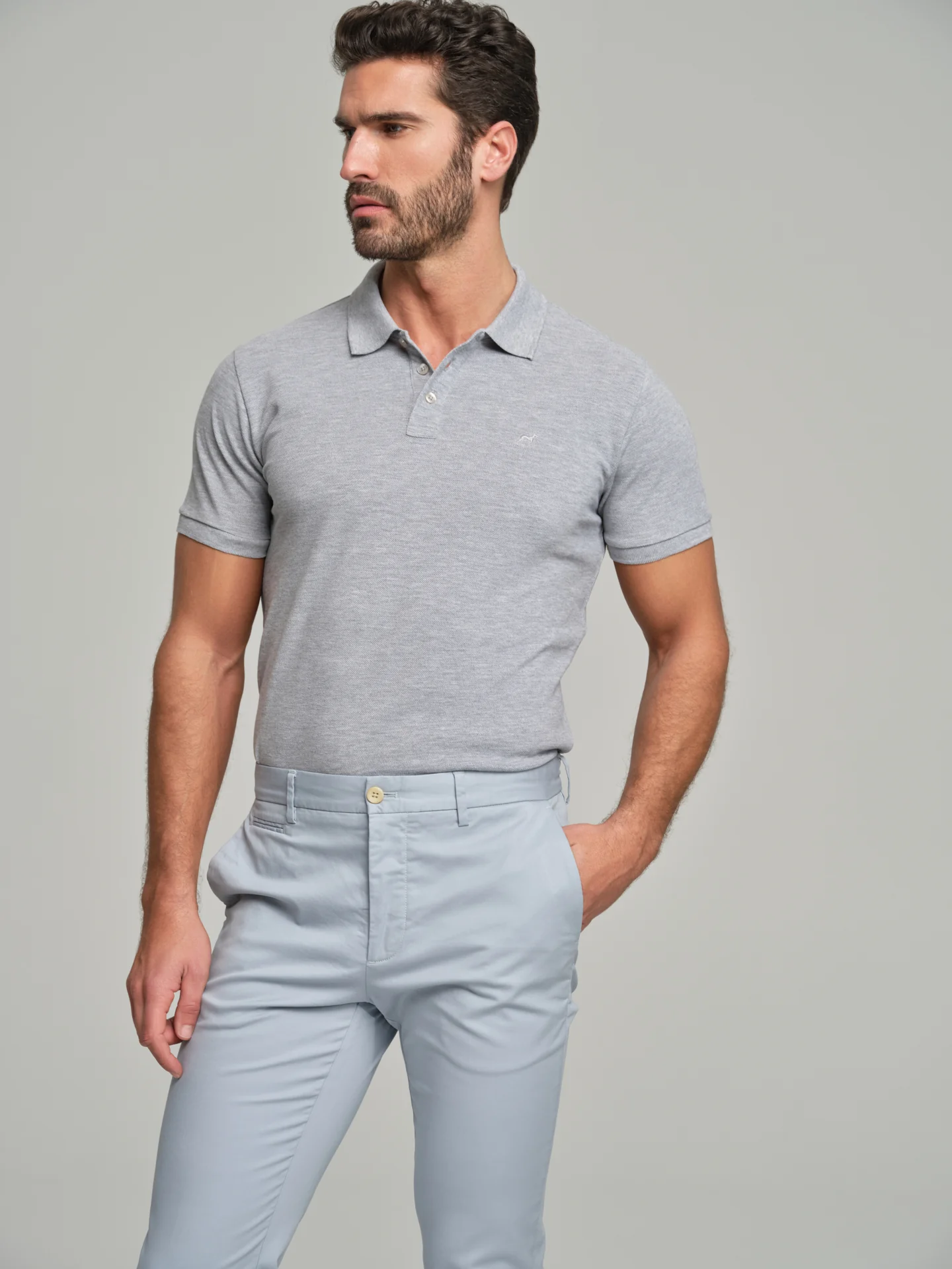 Regular fit basic piquet polo shirt - Image 30
