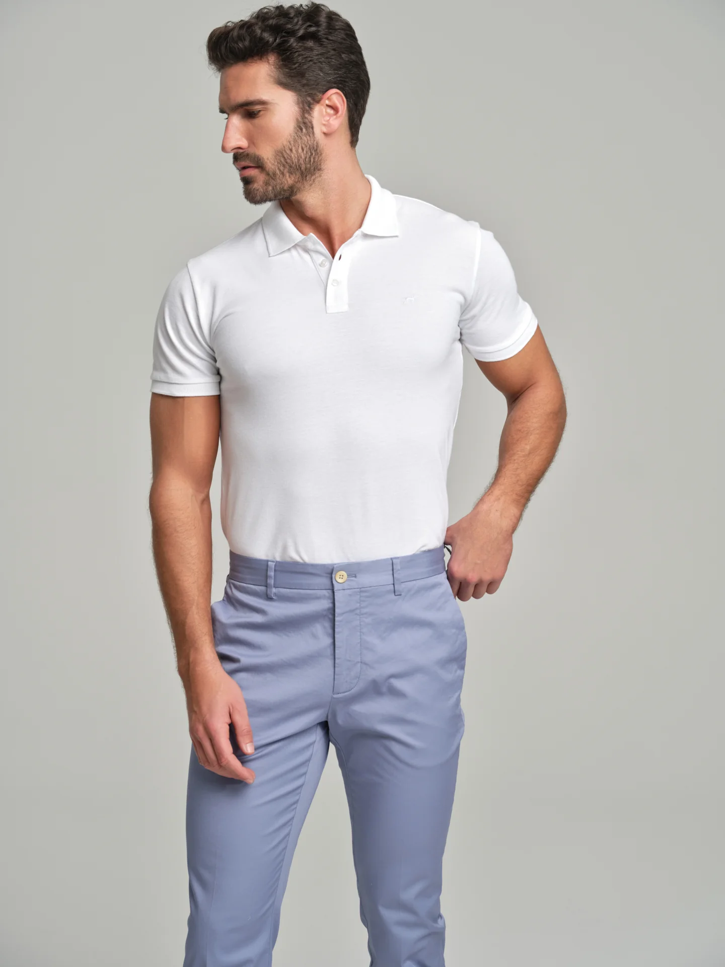 Regular fit basic piquet polo shirt - Image 37