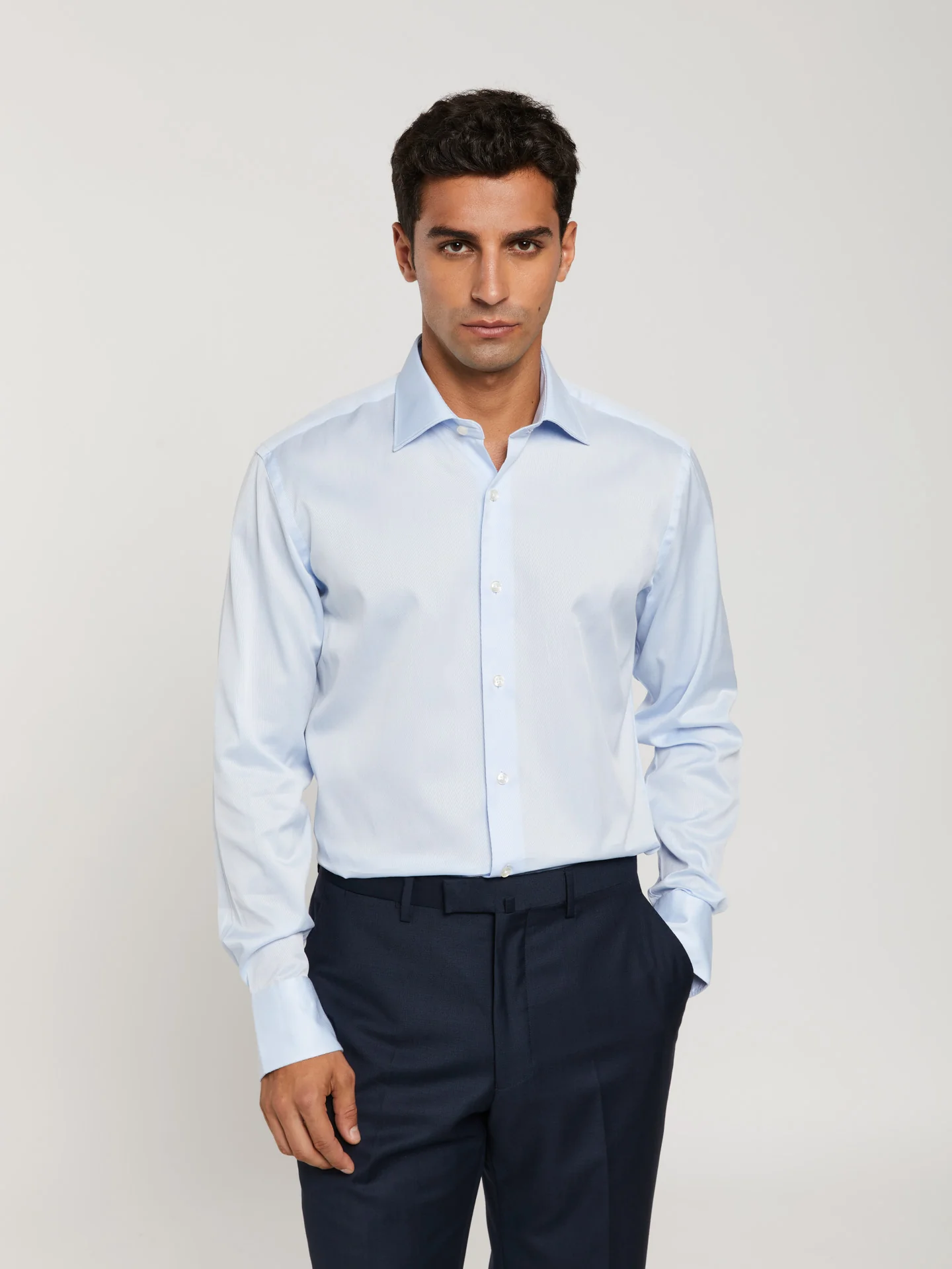 Regular fit business plain twill formal shirt - Image 2