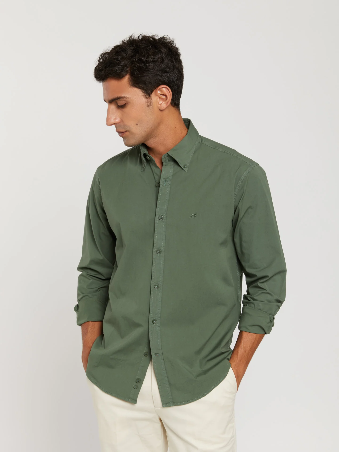 Regular fit comfort poplin garment dye shirt - Image 18