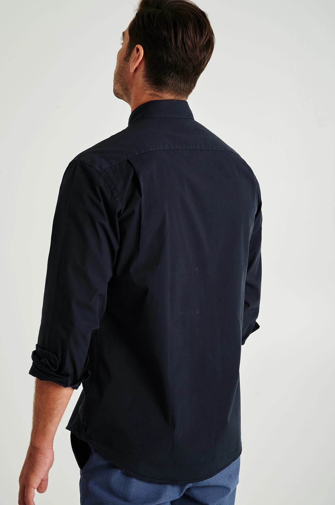 Regular fit cotton elastane comfort poplin shirt in garment dye - Image 13