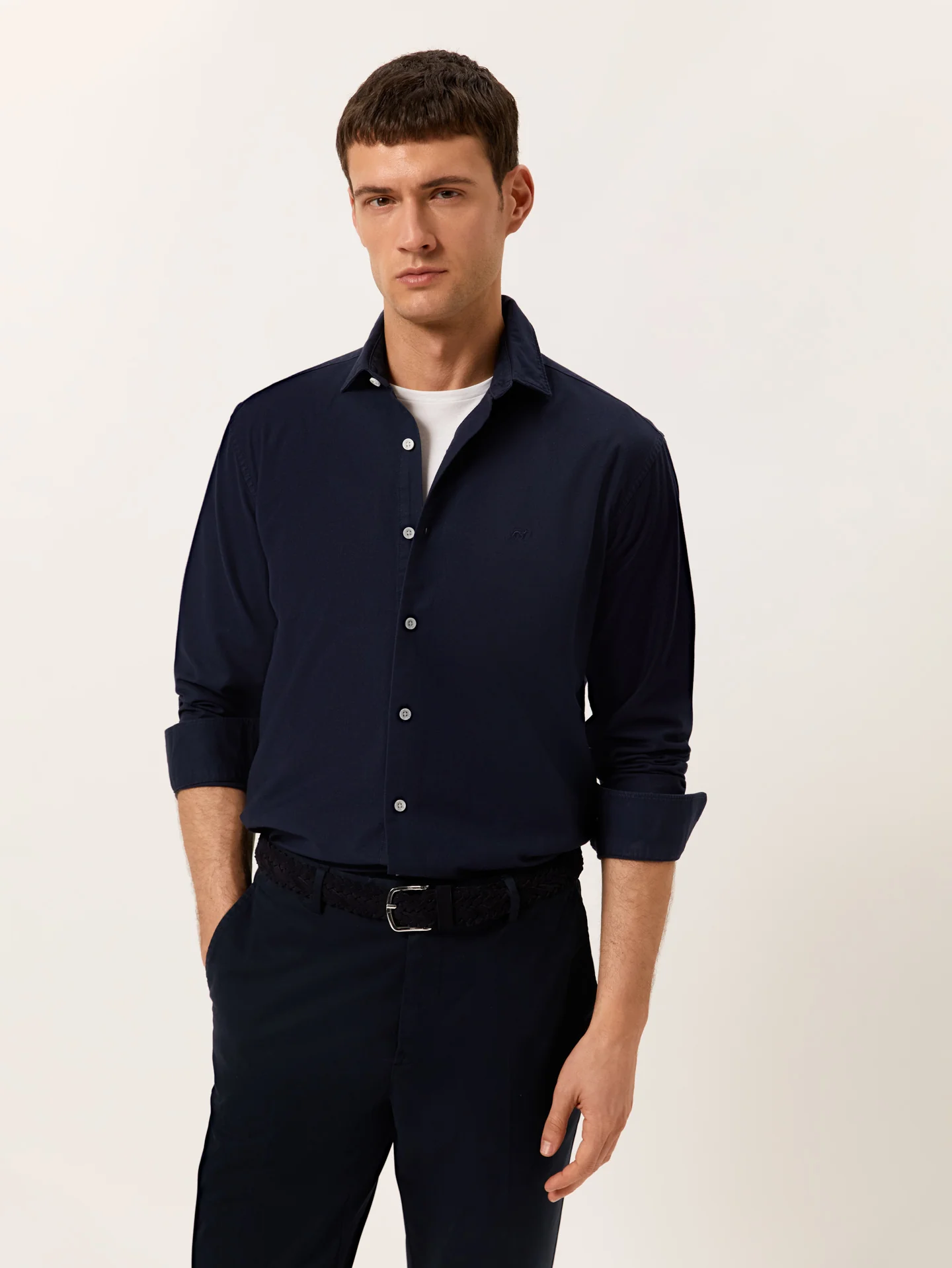 Regular Fit Garment Dye Open Oxford Shirt in Comfort Cotton - Image 2