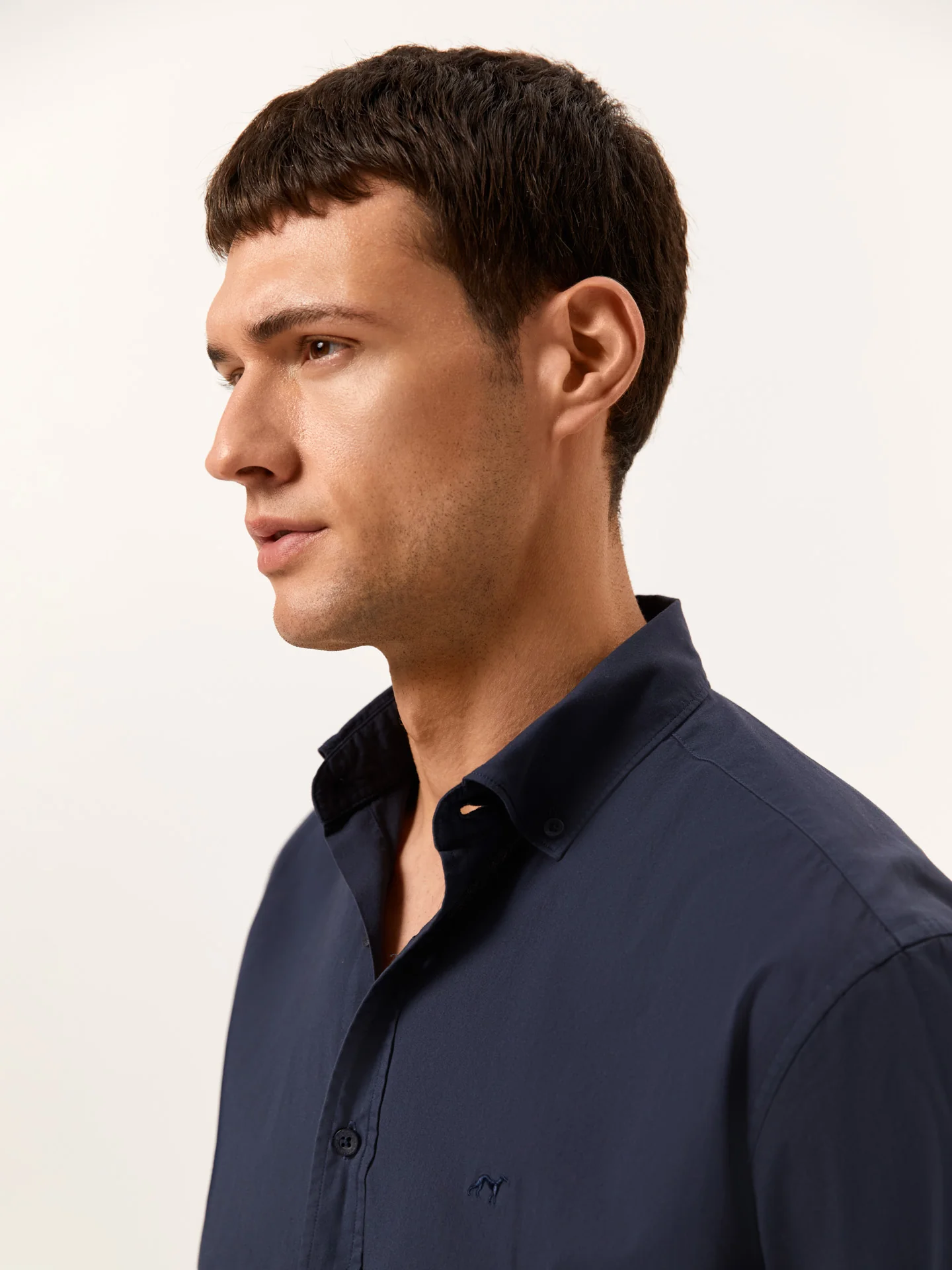 Regular Fit Garment Dye Poplin Shirt in Comfort Cotton - Image 2