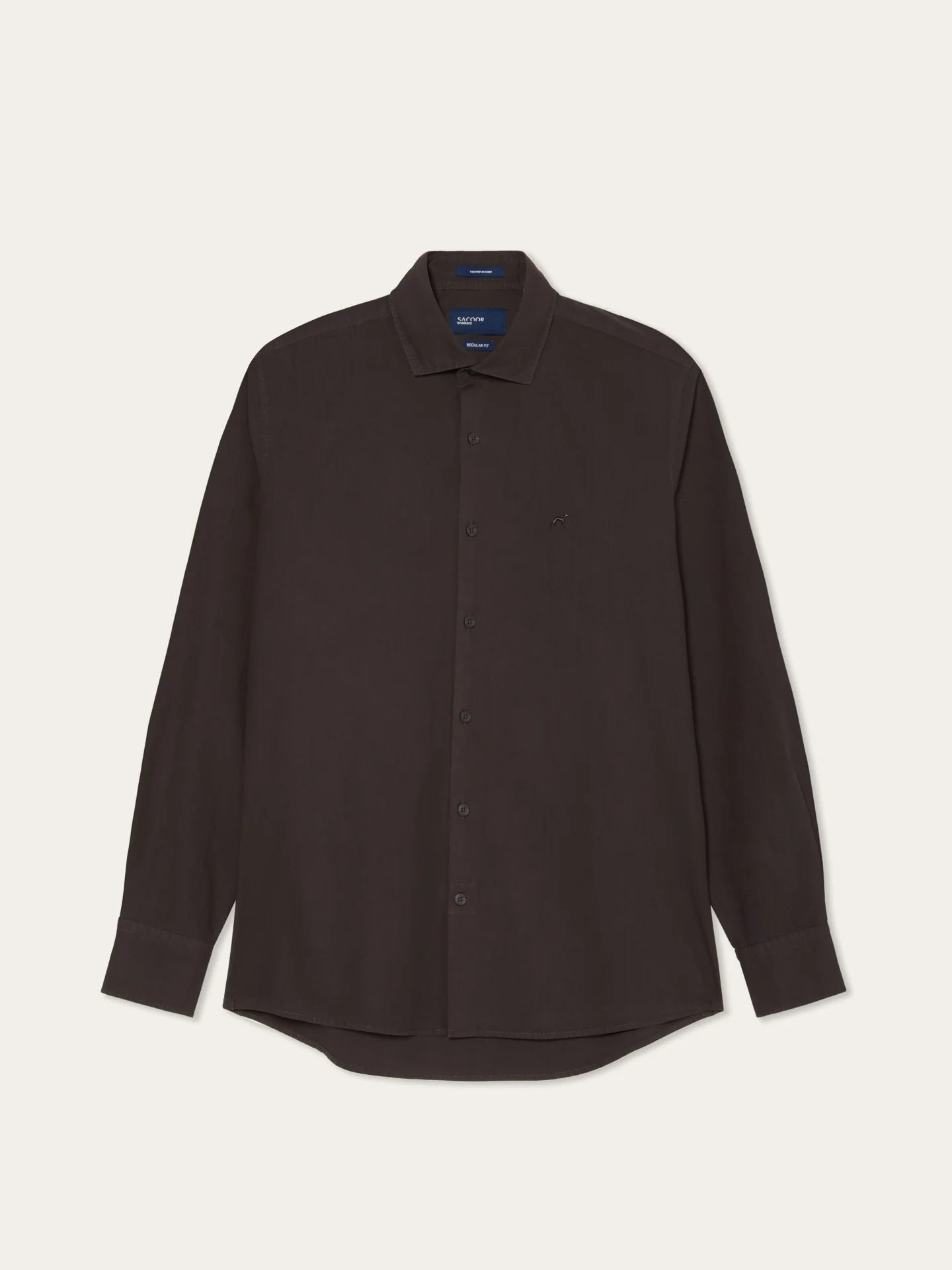 Regular Fit Overdye Poplin Shirt With Open Collar - Image 4