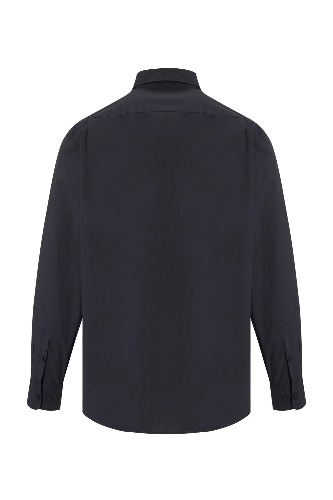 Regular fit plain over dye poplin shirt - Image 5
