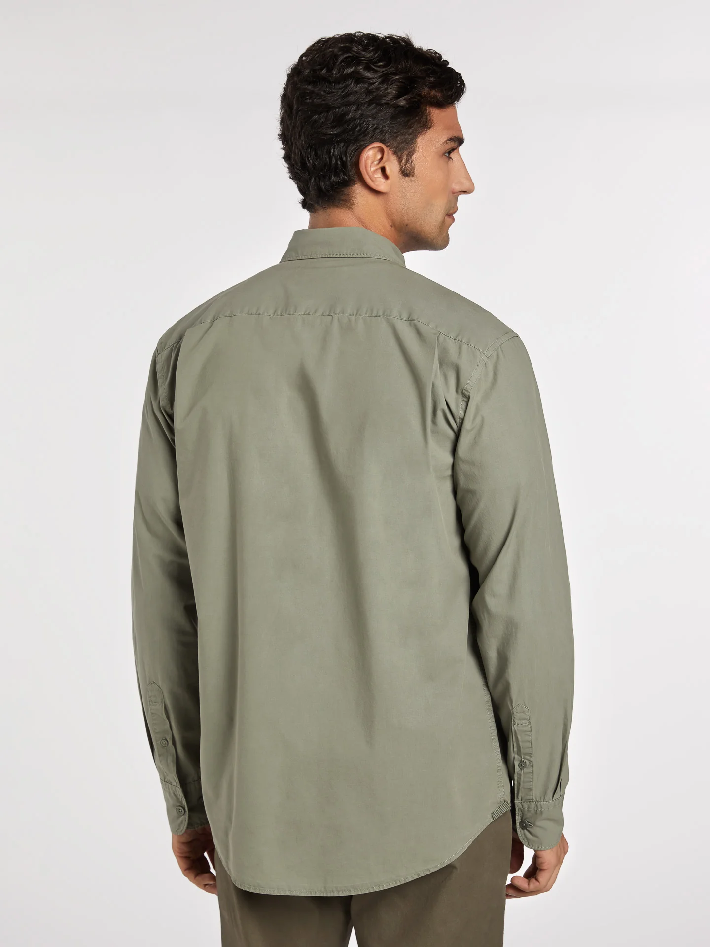 Regular fit plain over dye poplin shirt - Image 9