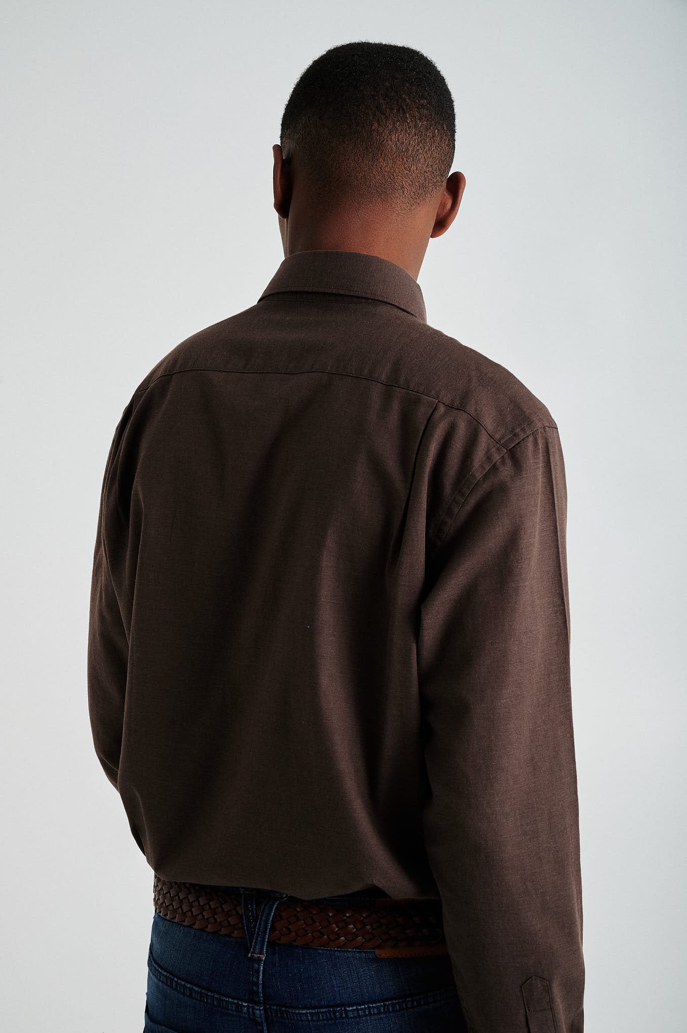 Regular fit plain twill shirt - Image 7