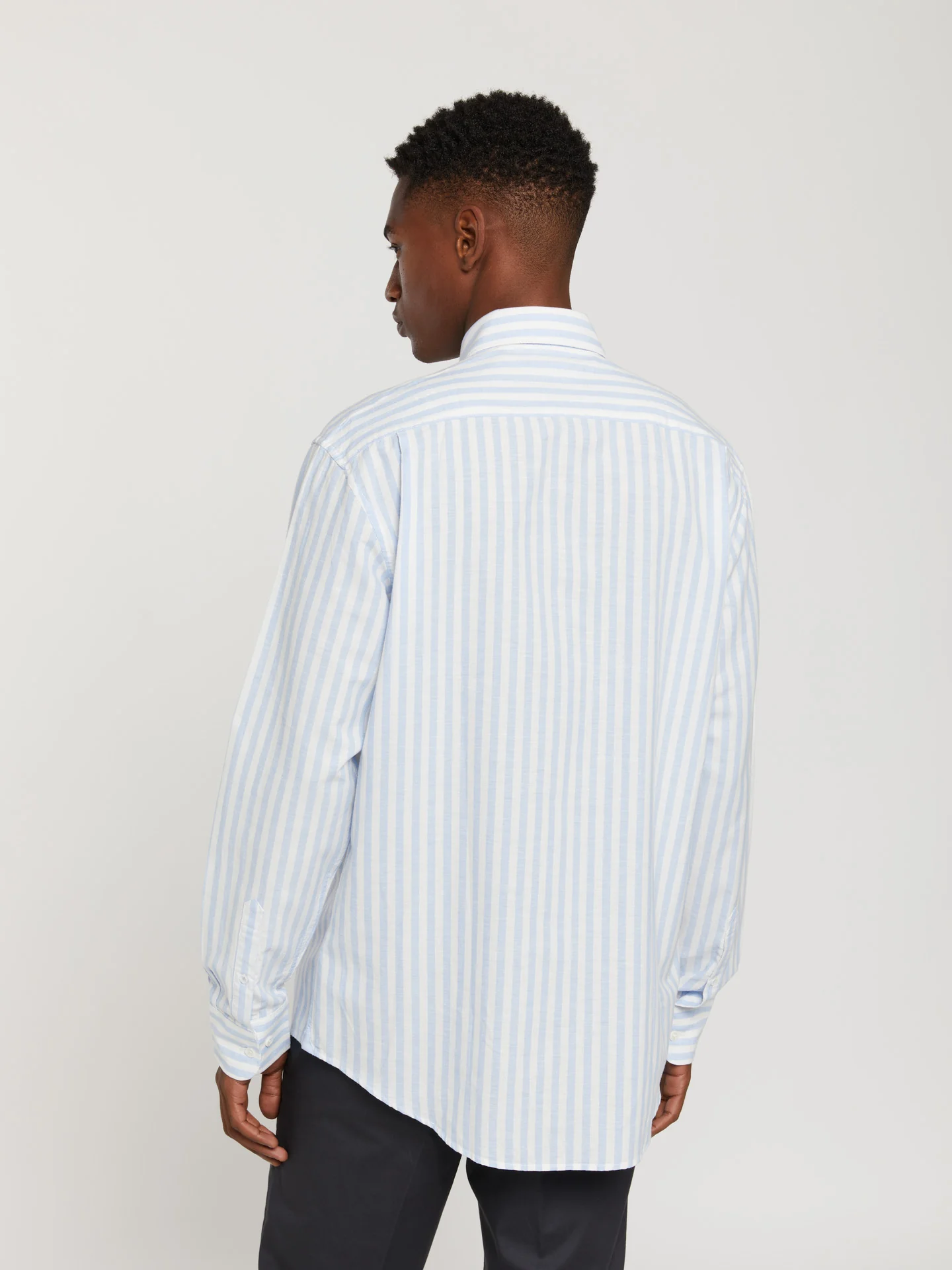 Regular fit special edition cotton-linen blend striped shirt - Image 3