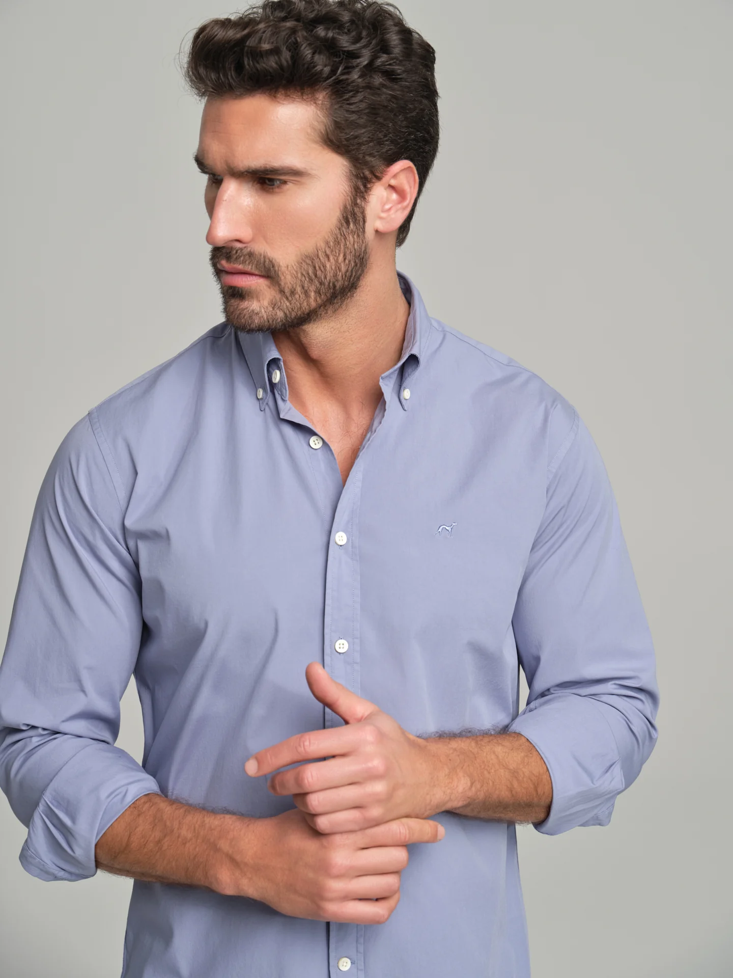 Regular fit sport poplin garment dye shirt - Image 16