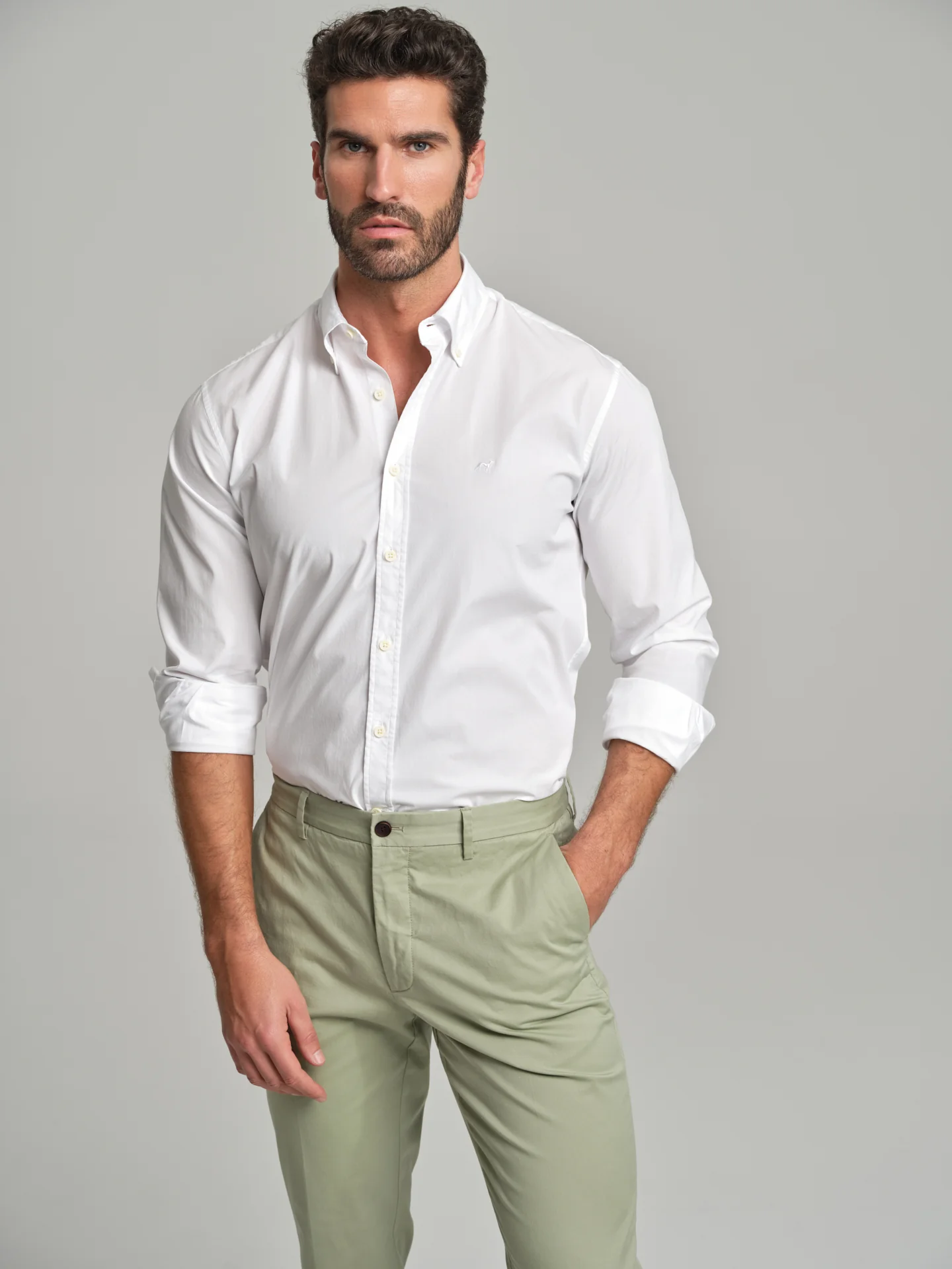 Regular fit sport poplin garment dye shirt - Image 31