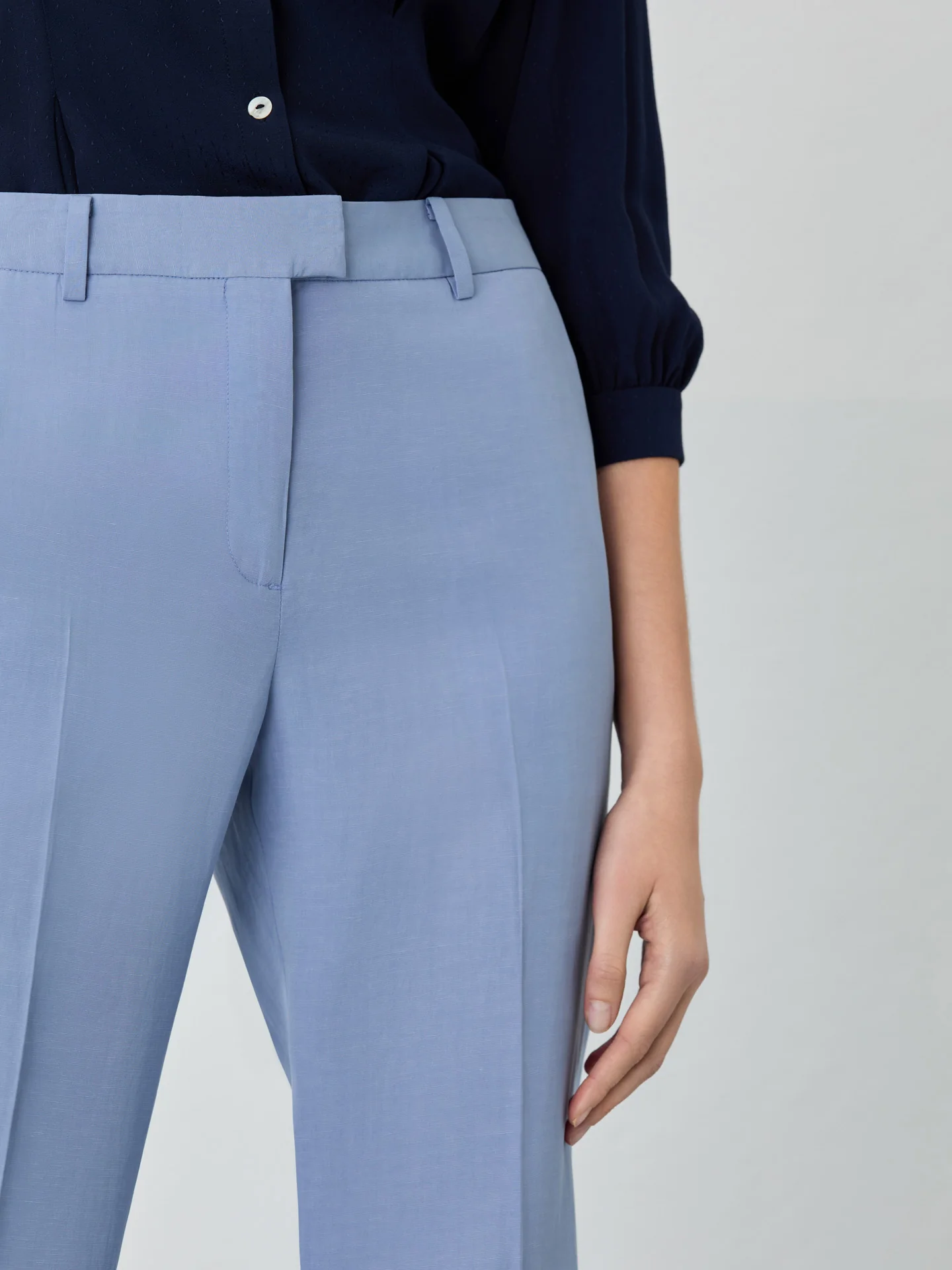 Regular Fit Suit Trousers In Tencel Linen Blend - Image 2