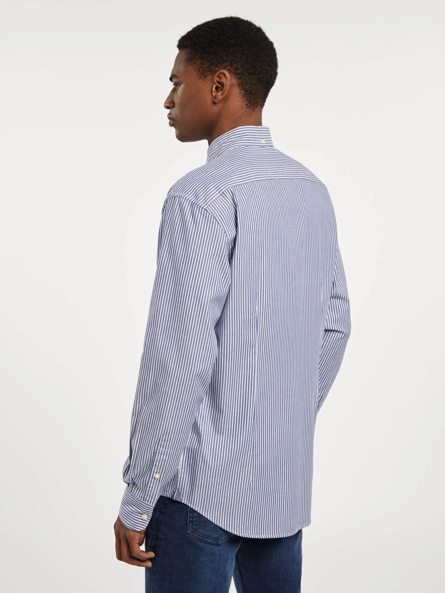 Respekt slim fit striped oxford shirt - Image 3