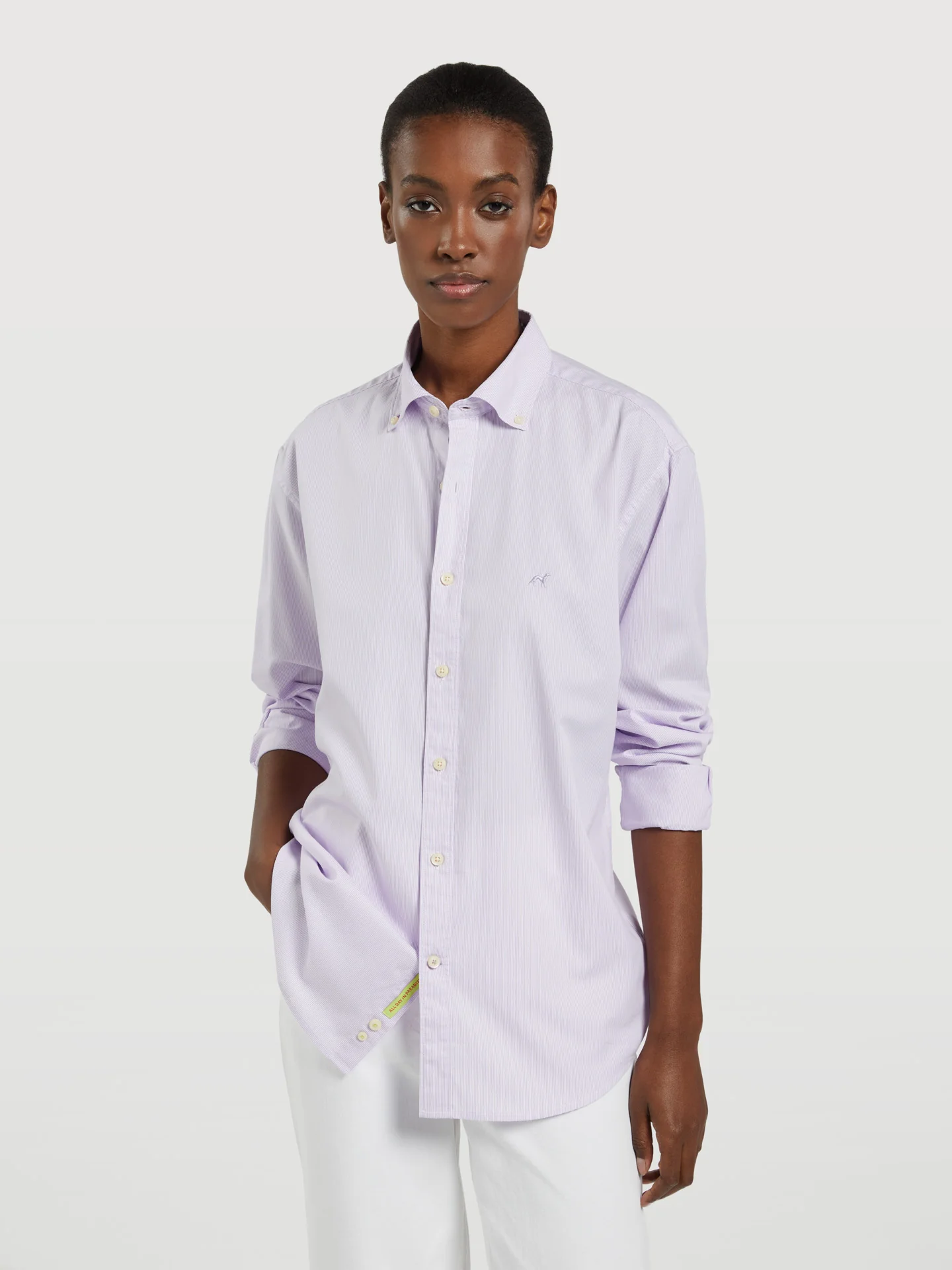 Respekt slim fit striped oxford shirt - Image 5