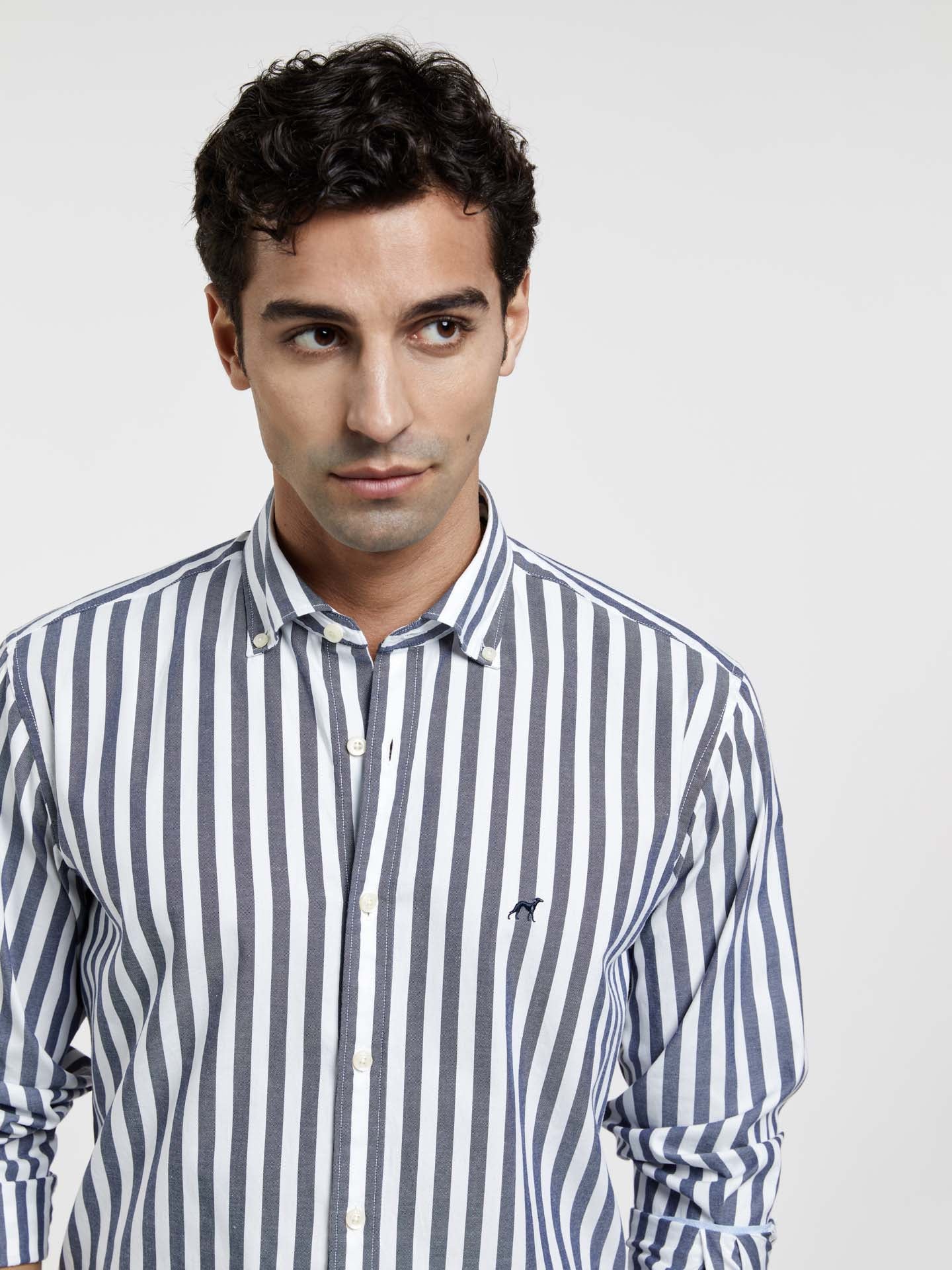 Respekt slim fit striped oxford shirt - Image 2