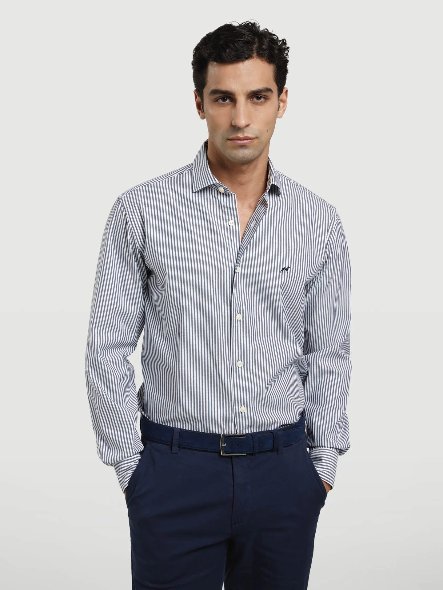 Respekt slim fit striped oxford shirt