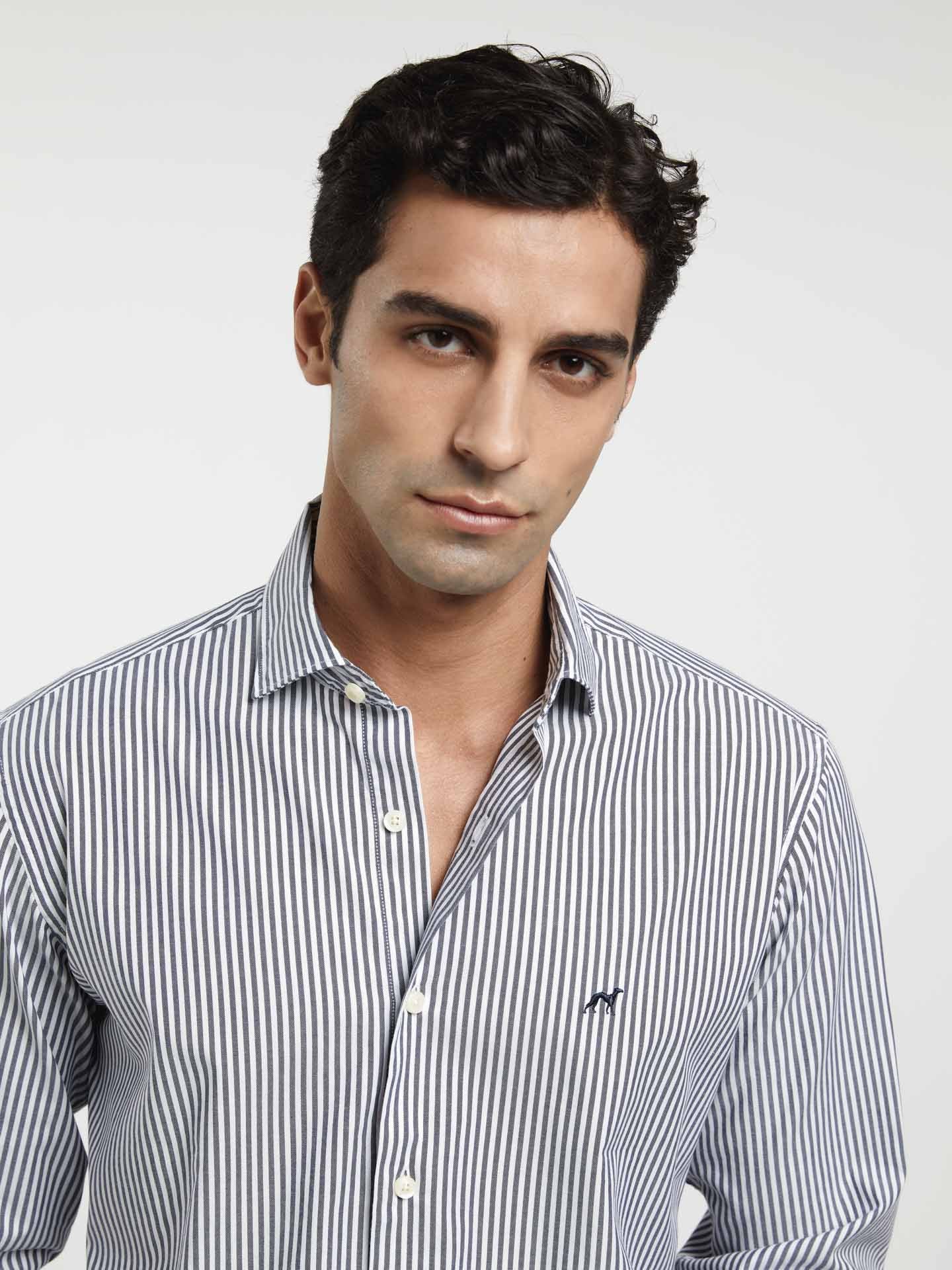 Respekt slim fit striped oxford shirt - Image 2