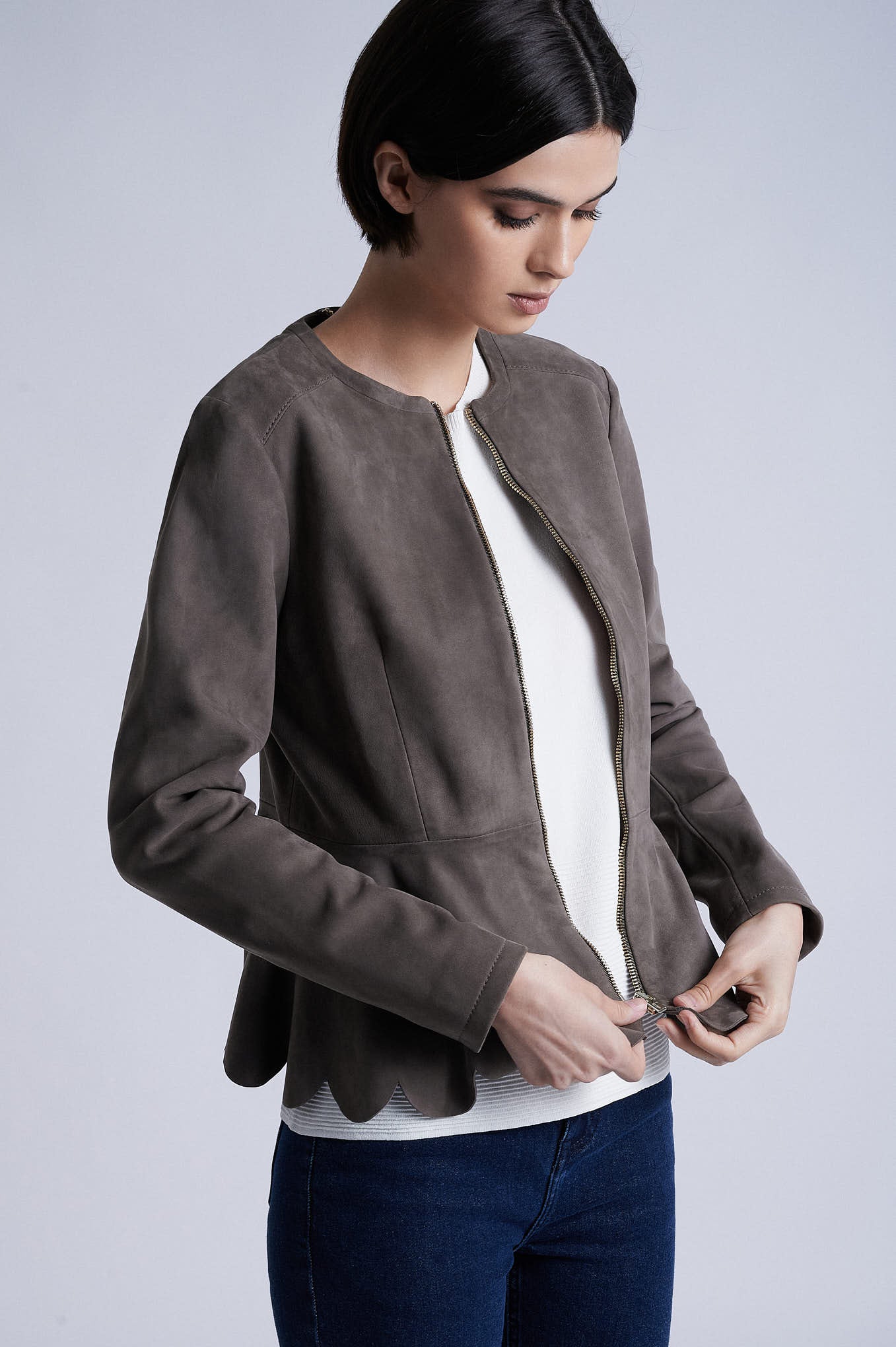 Respekt suede peplum jacket - Image 2