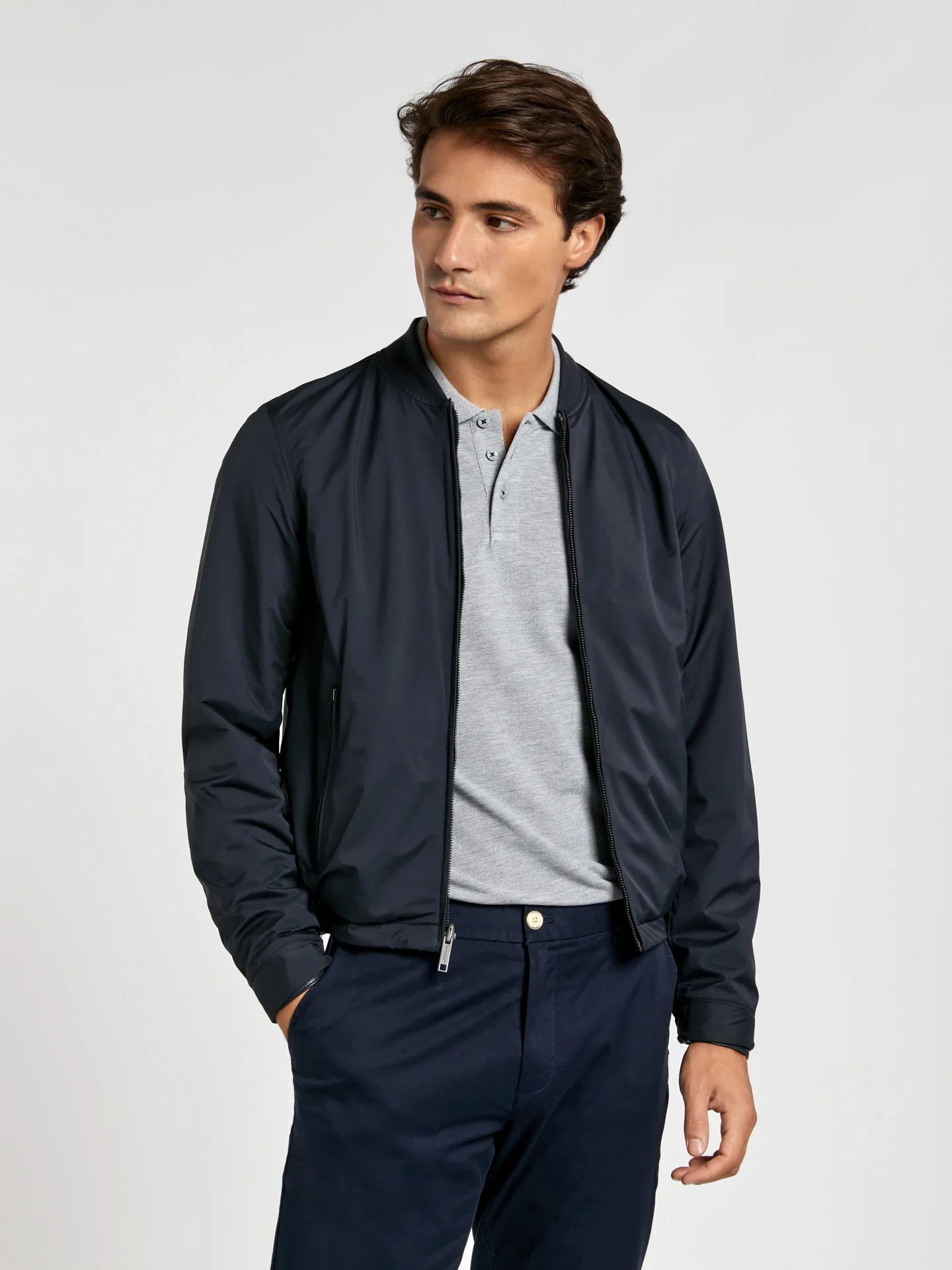 Reversible leather / nylon jacket - Image 2