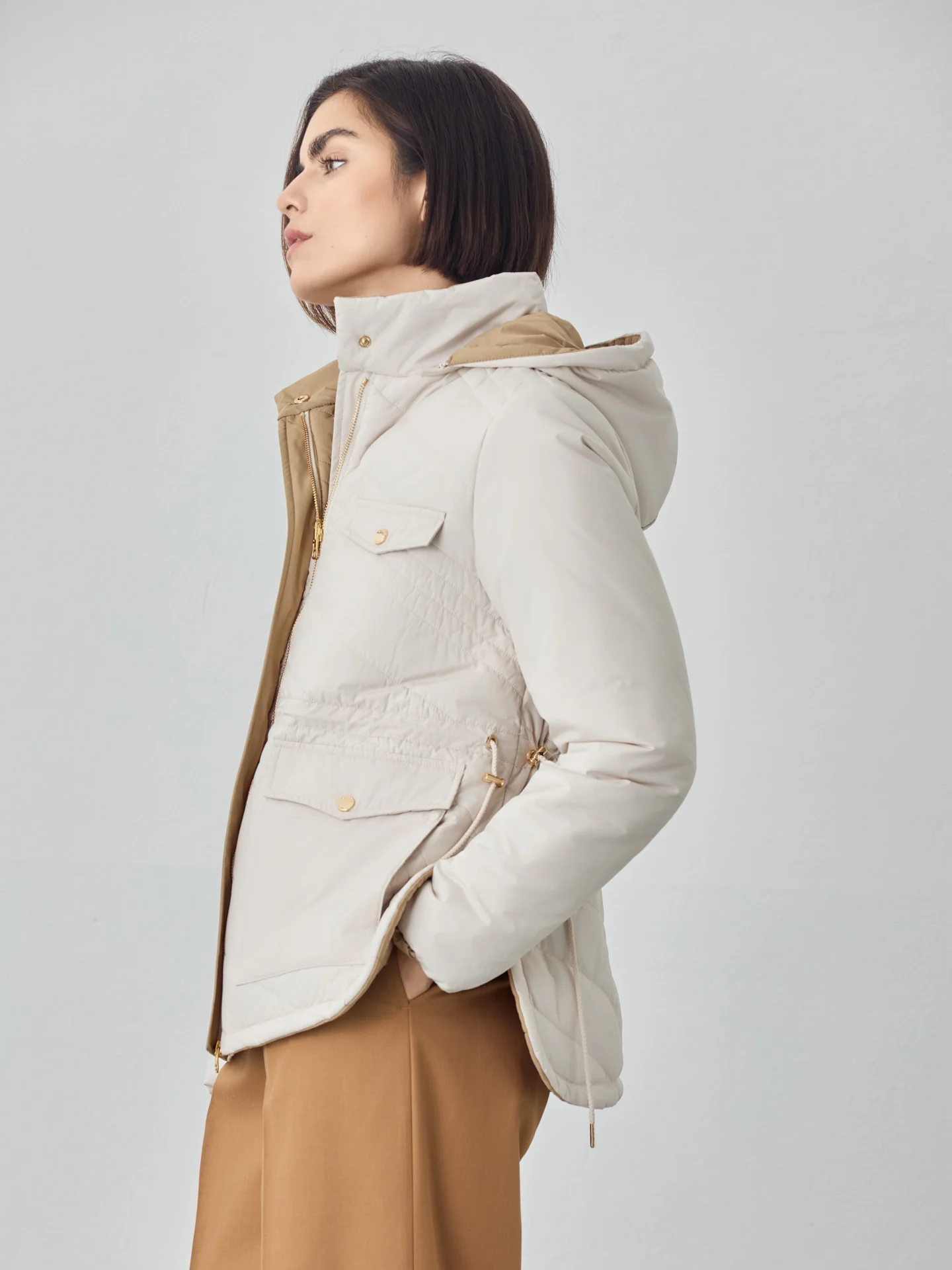 Reversible Padded Jacket With Removable Hood