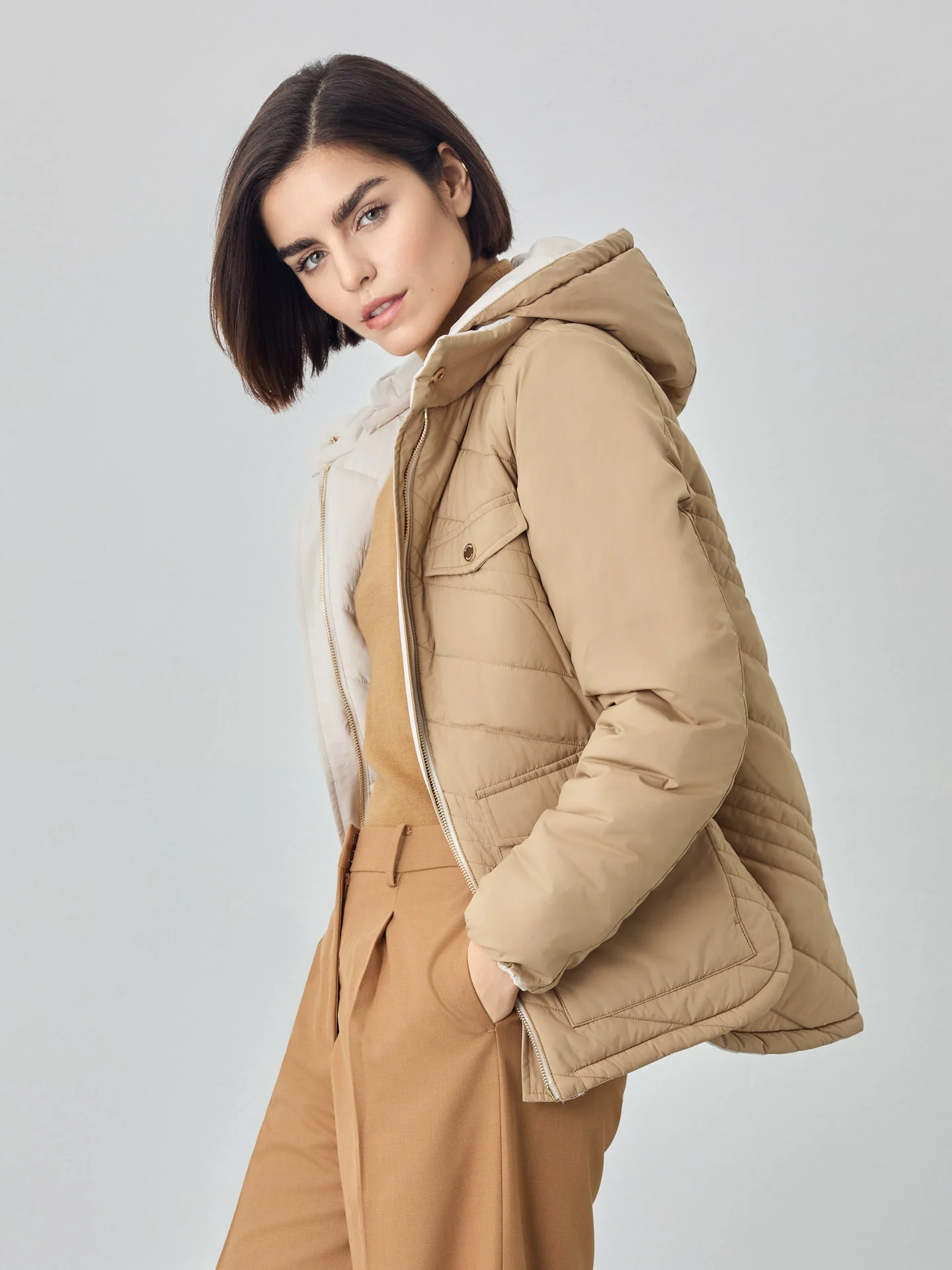 Reversible Padded Jacket With Removable Hood - Image 5