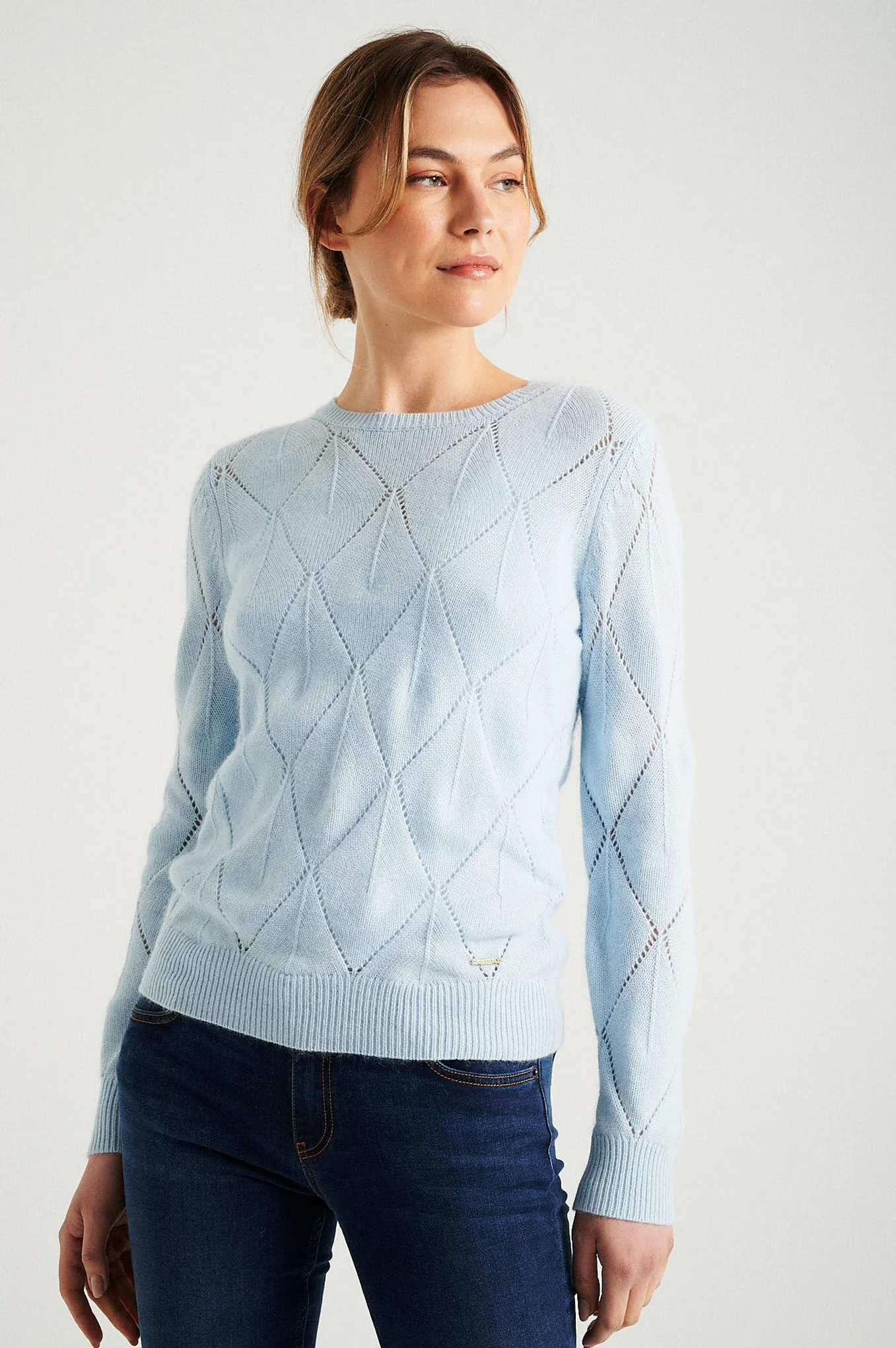 Round neckline with fancy stitch sweater - Image 14