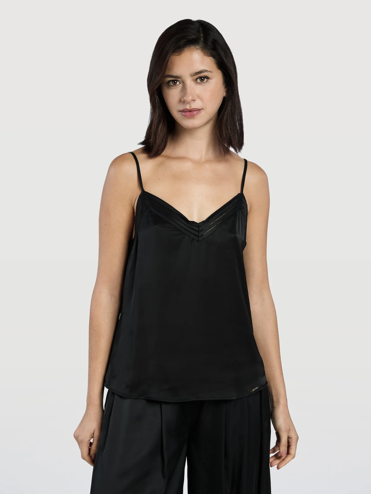 Satin Top With Front Embroidery Detail - Image 2