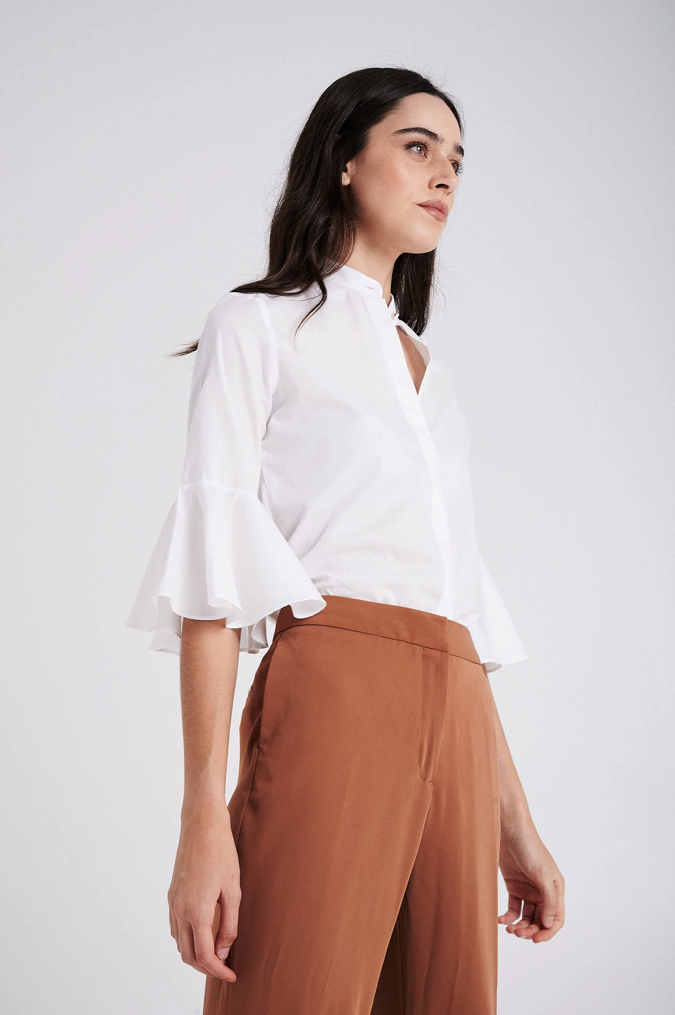 Shirt with 3/4 bell sleeves - Image 3