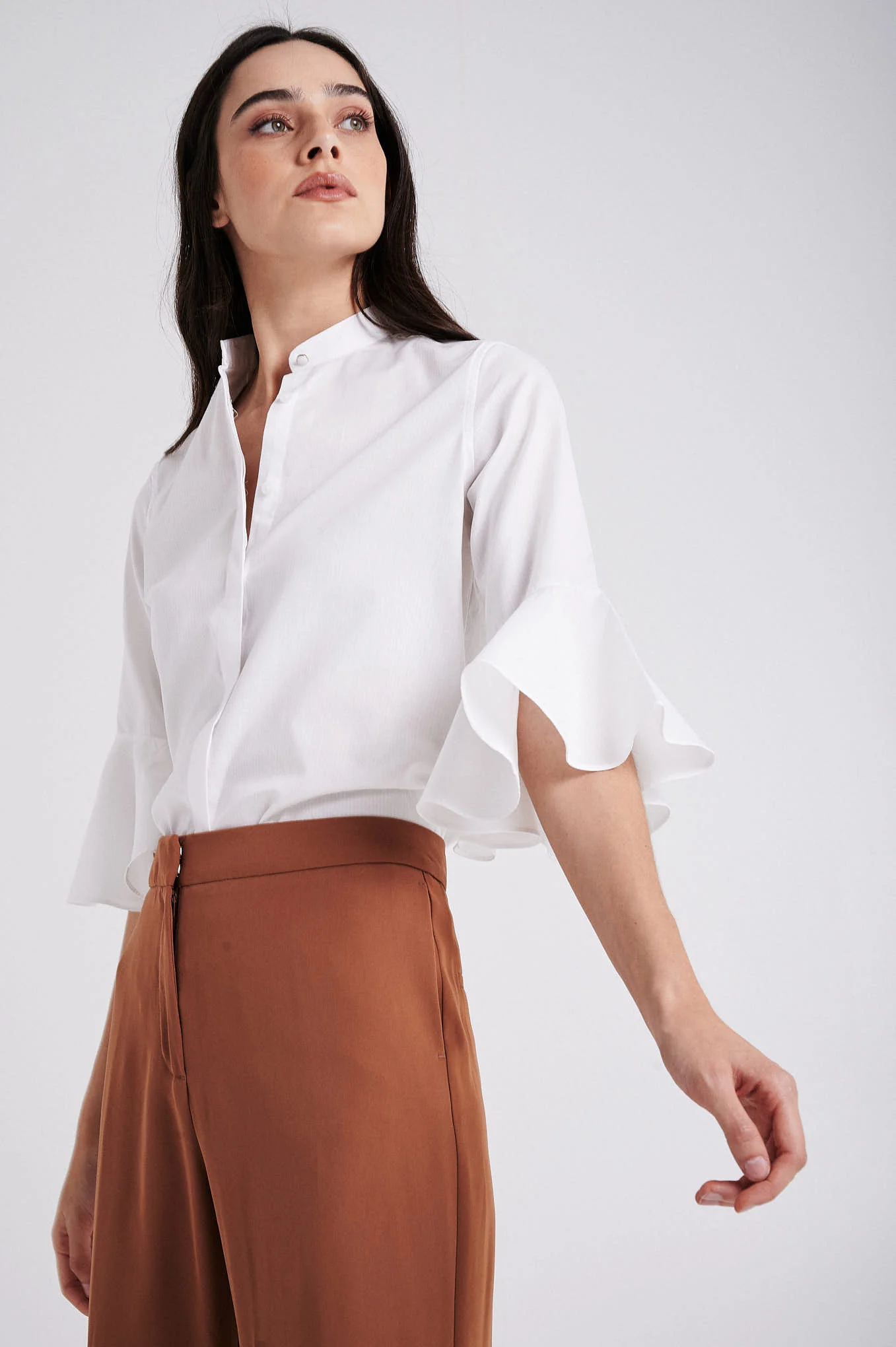 Shirt with 3/4 bell sleeves - Image 5