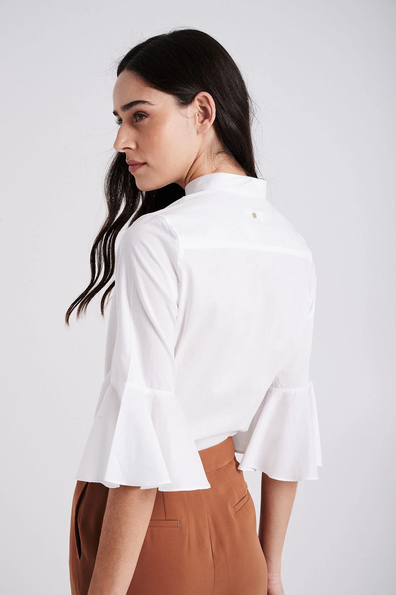 Shirt with 3/4 bell sleeves - Image 6