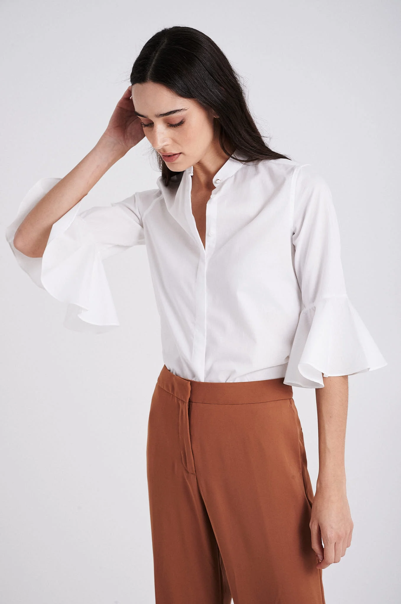 Shirt with 3/4 bell sleeves - Image 7