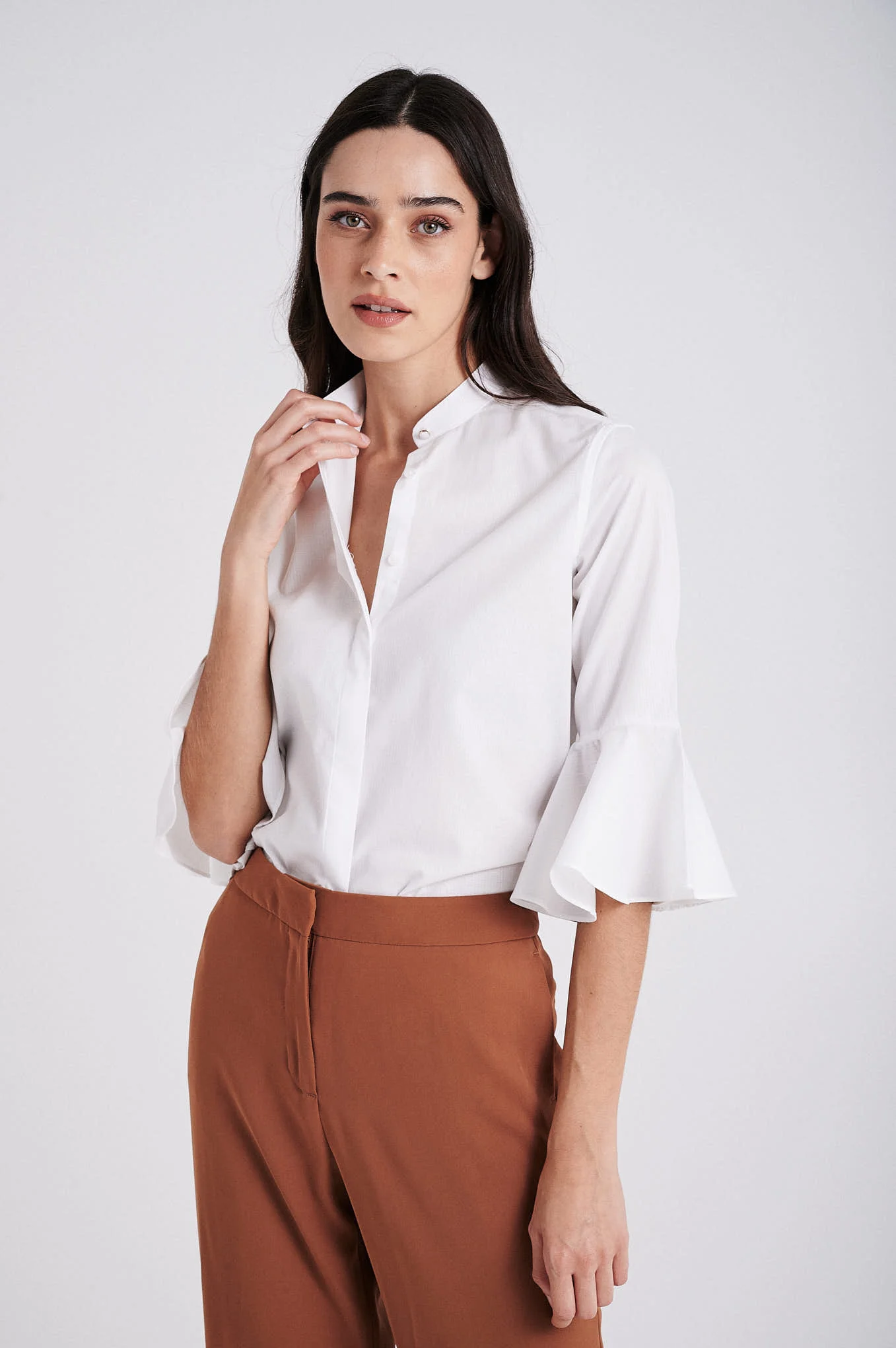 Shirt with 3/4 bell sleeves - Image 8