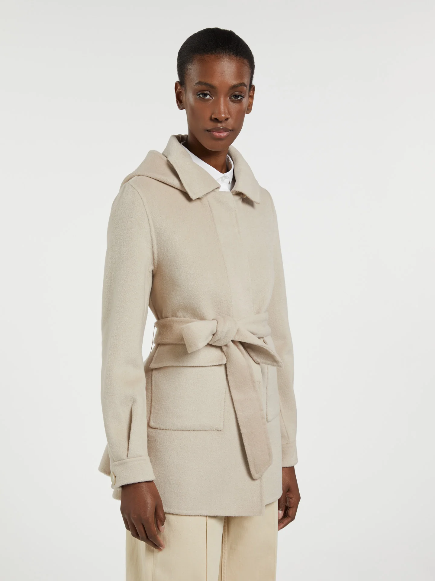 Short Coat With Hoodie - Image 2