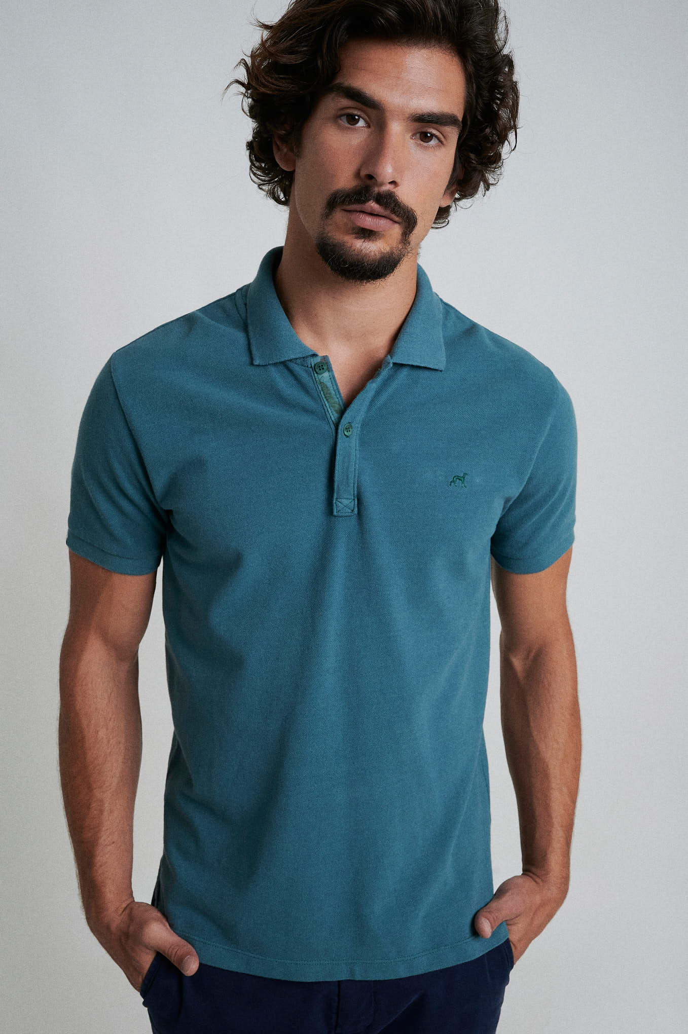 Short sleeve cotton polo piquet garment dye - Image 19