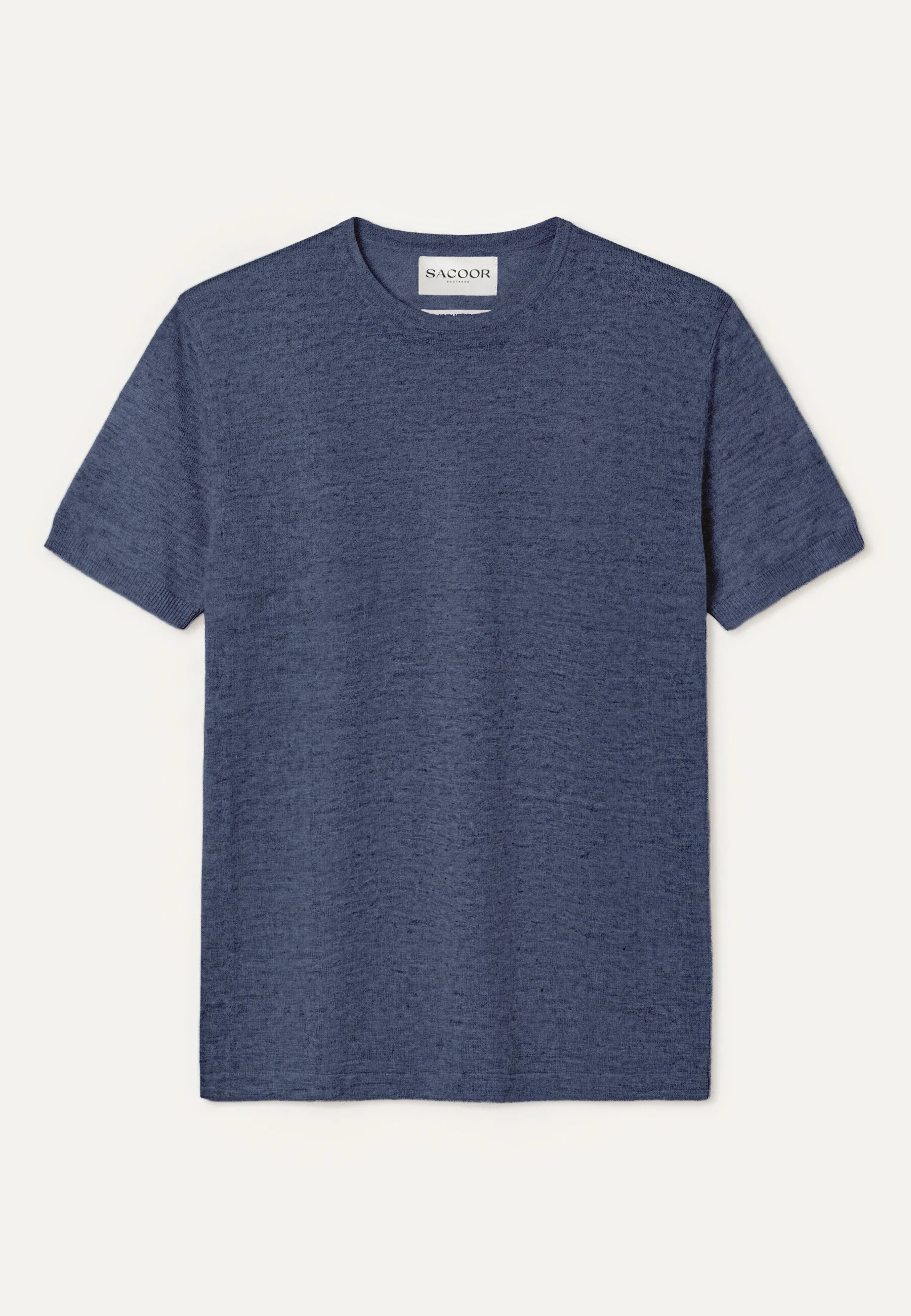 Short Sleeve Crew Neck Sweater In Pure Linen - Image 9