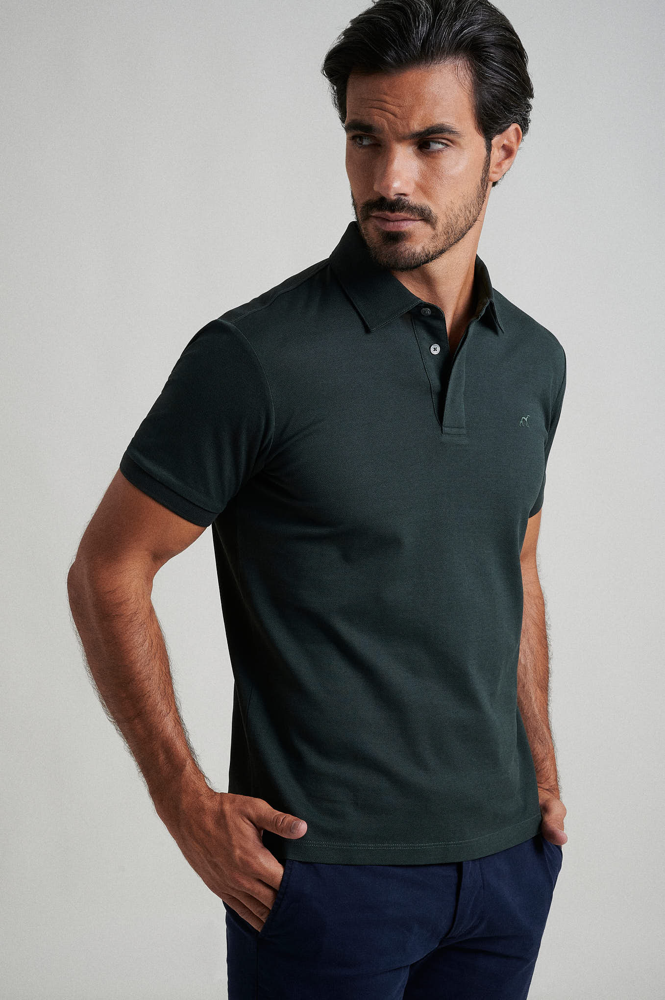 Short sleeve mercerized cotton polo piquet - Image 12