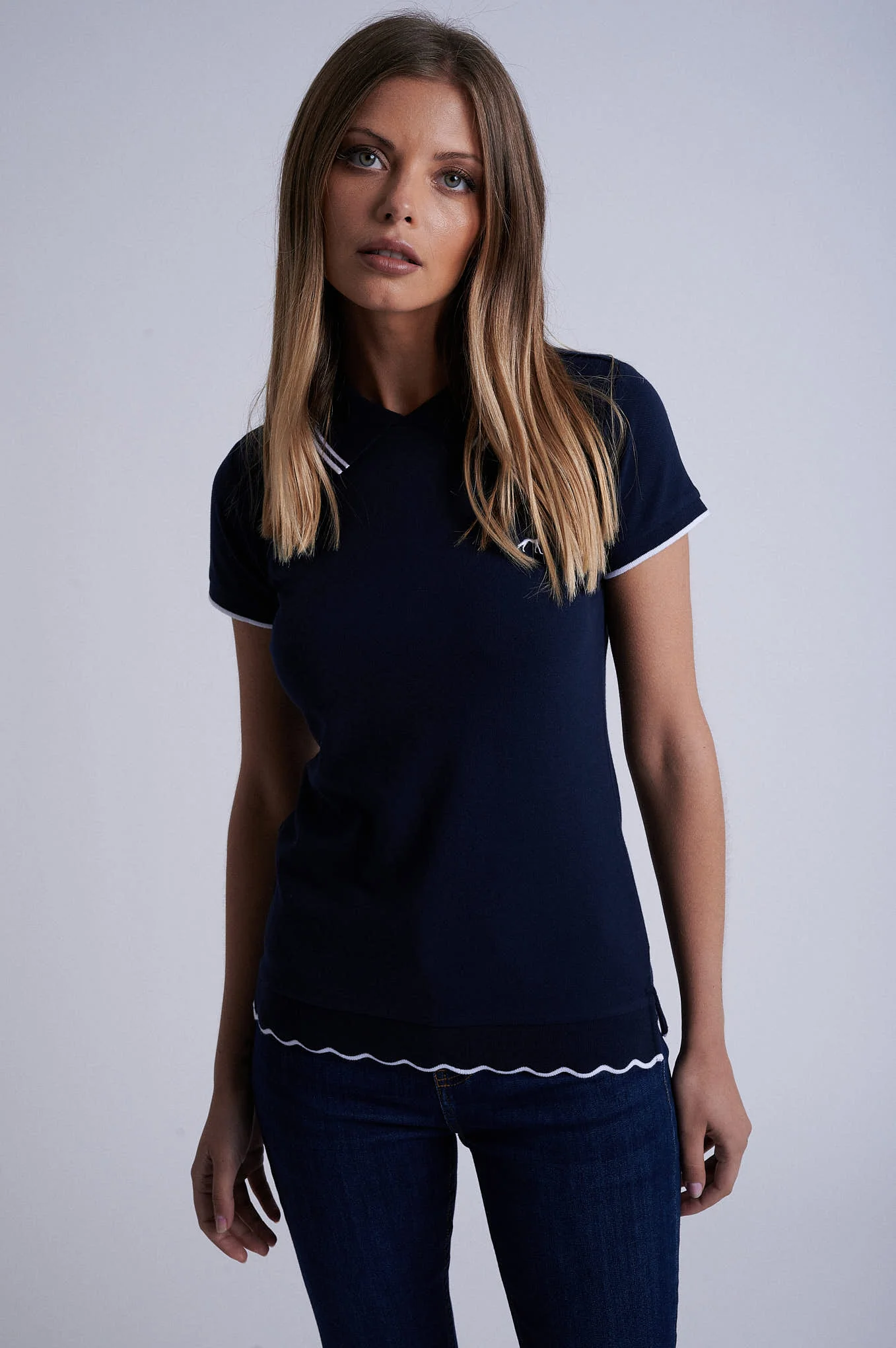 Short sleeve polo piquet with elastane