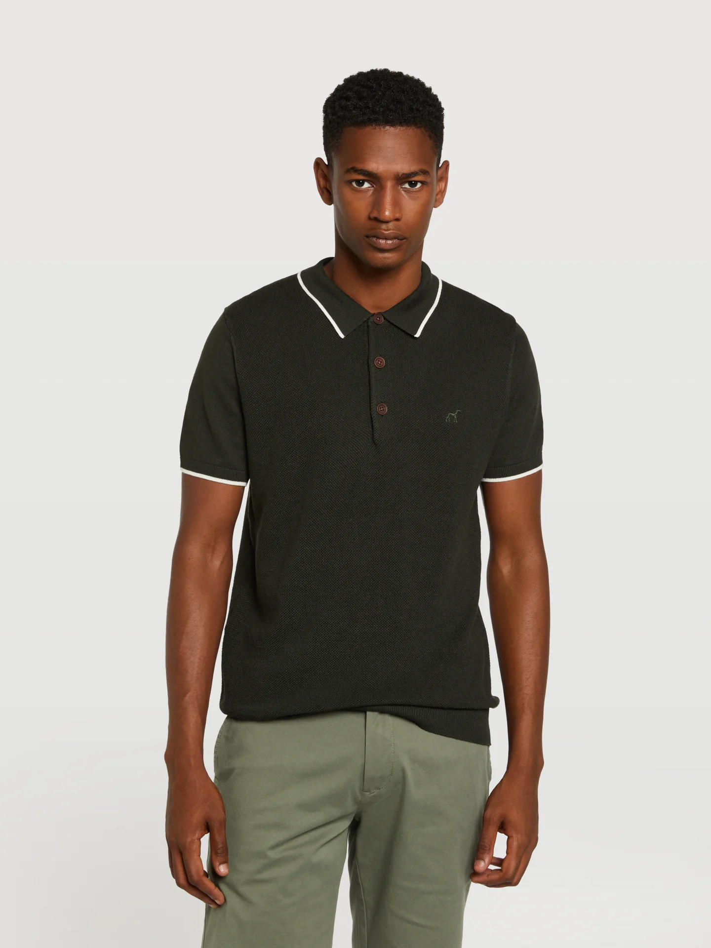 Short sleeve polo sweater