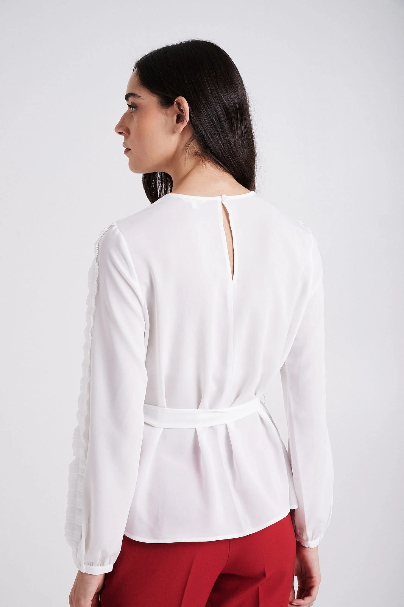 Sleeve pleated frill blouse - Image 9