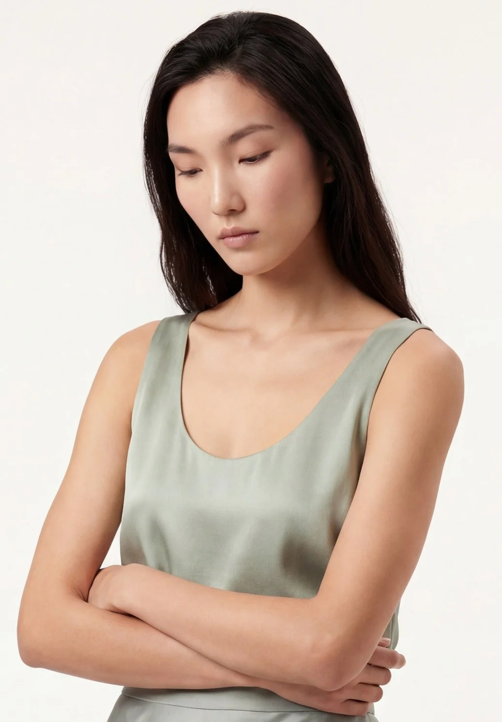 Sleeveless Top With Scoop Neckline In Rayon And Viscose Blend - Image 2