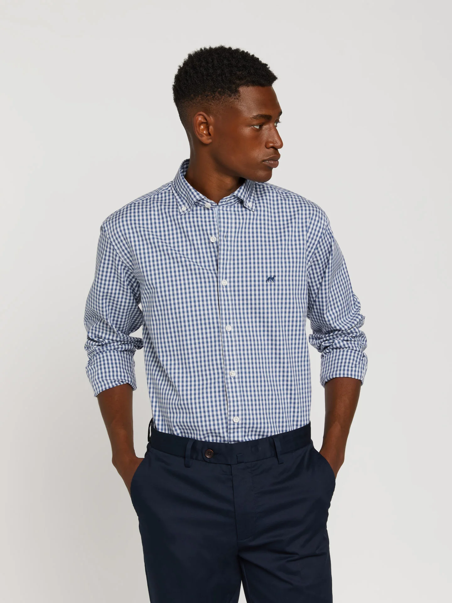Slim fit 100% bci cotton checks oxford shirt - Image 2