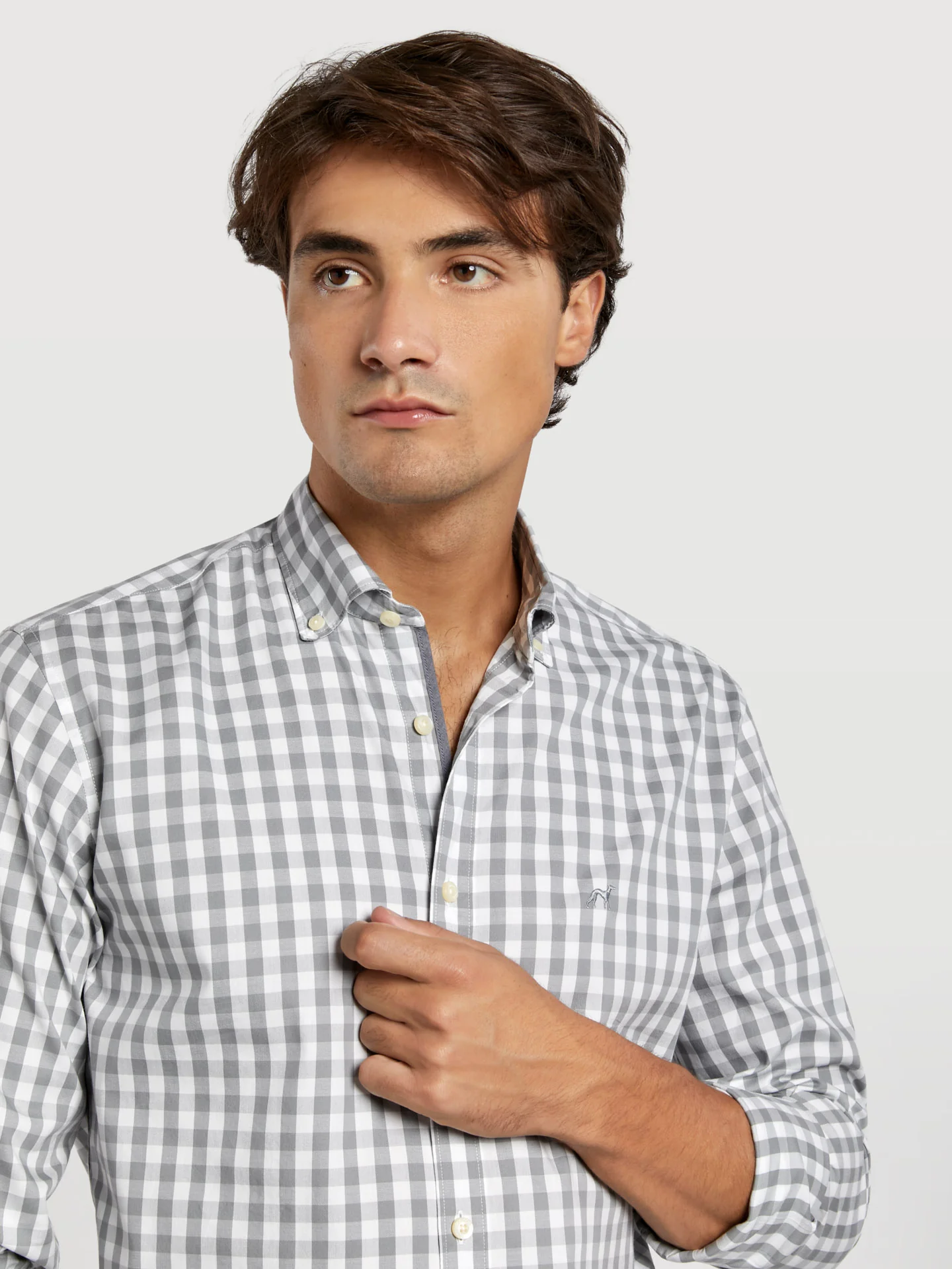 Slim fit 100% bci cotton checks oxford shirt