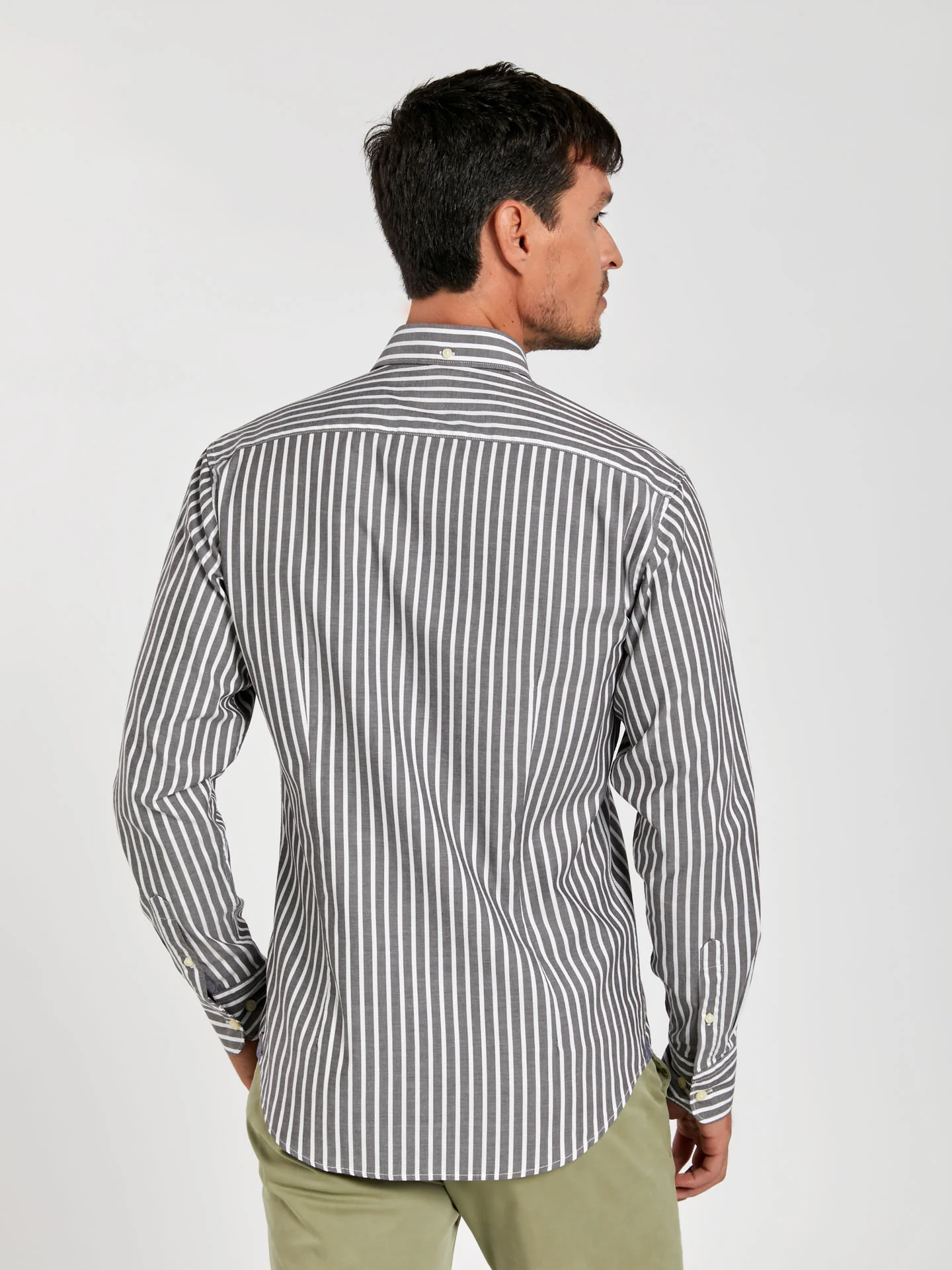 Slim fit 100% bci cotton striped oxford shirt - Image 3