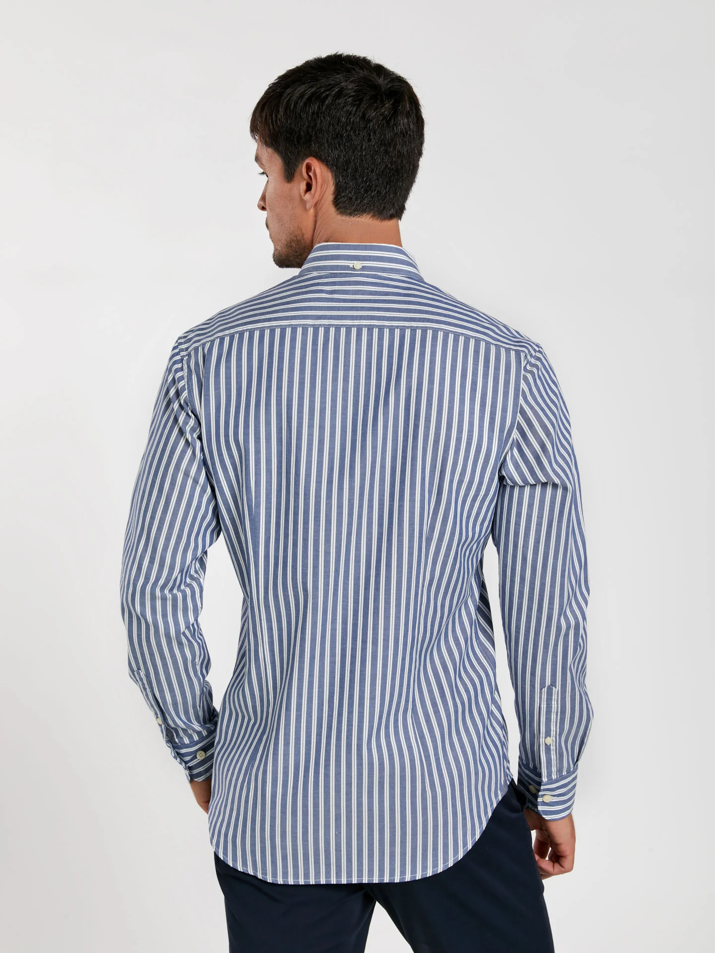Slim fit 100% bci cotton striped oxford shirt - Image 3