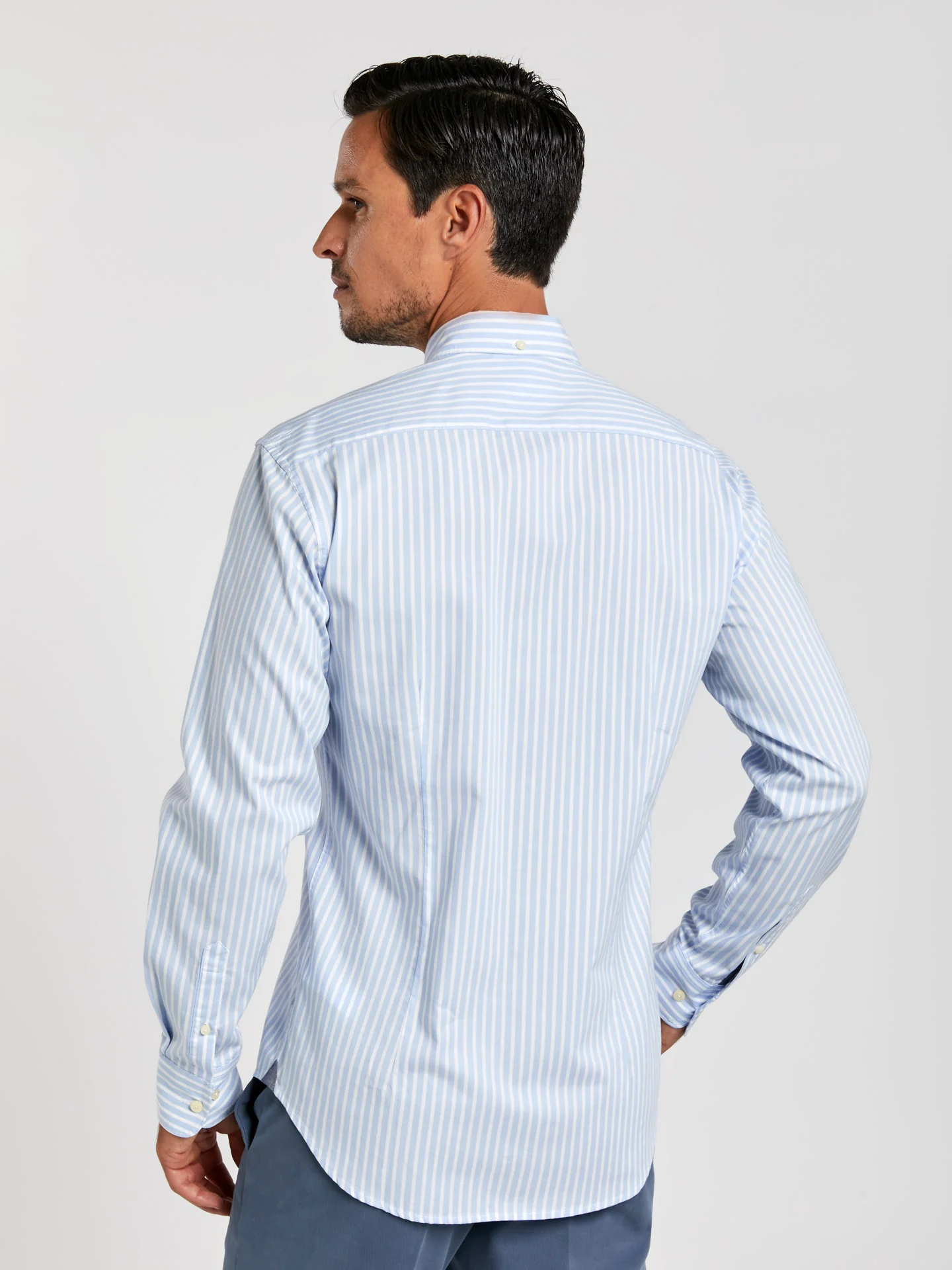 Slim fit 100% bci cotton striped oxford shirt - Image 3