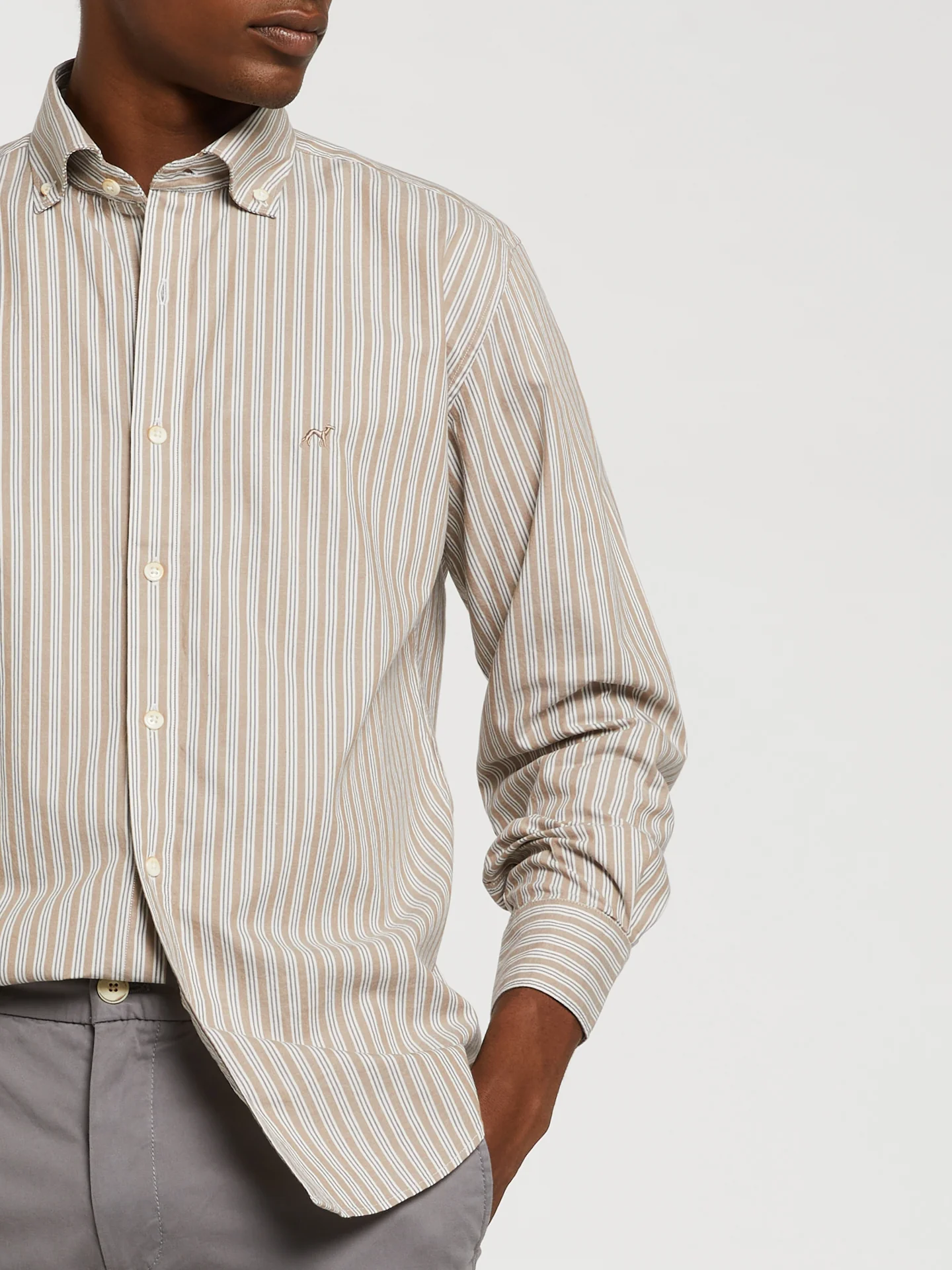 Slim fit 100% bci cotton striped oxford shirt - Image 3