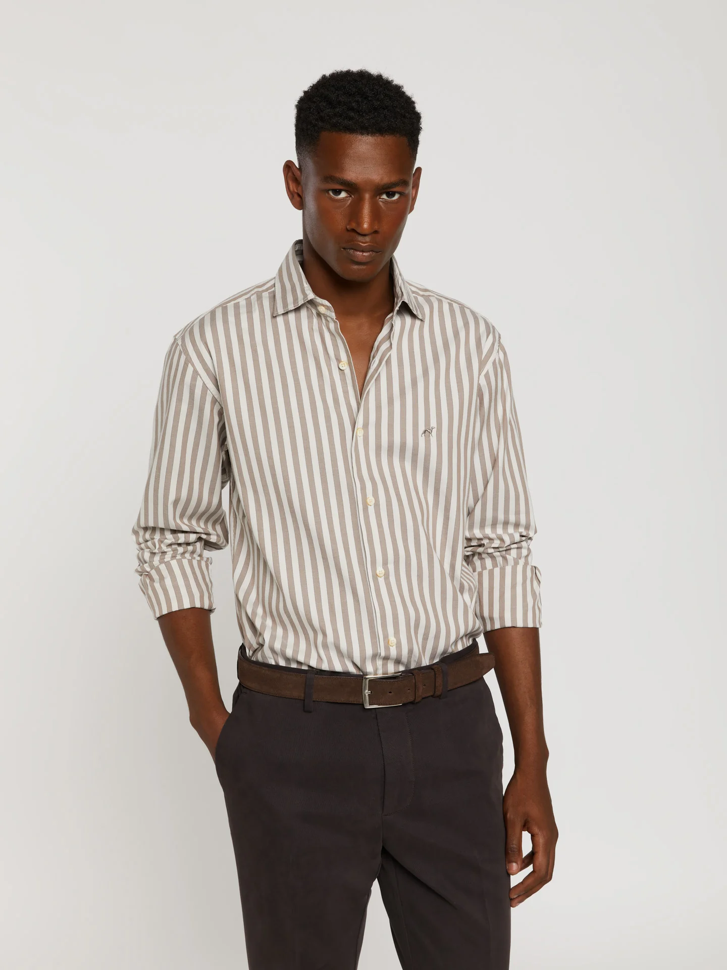 Slim fit 100% bci cotton striped oxford shirt - Image 2